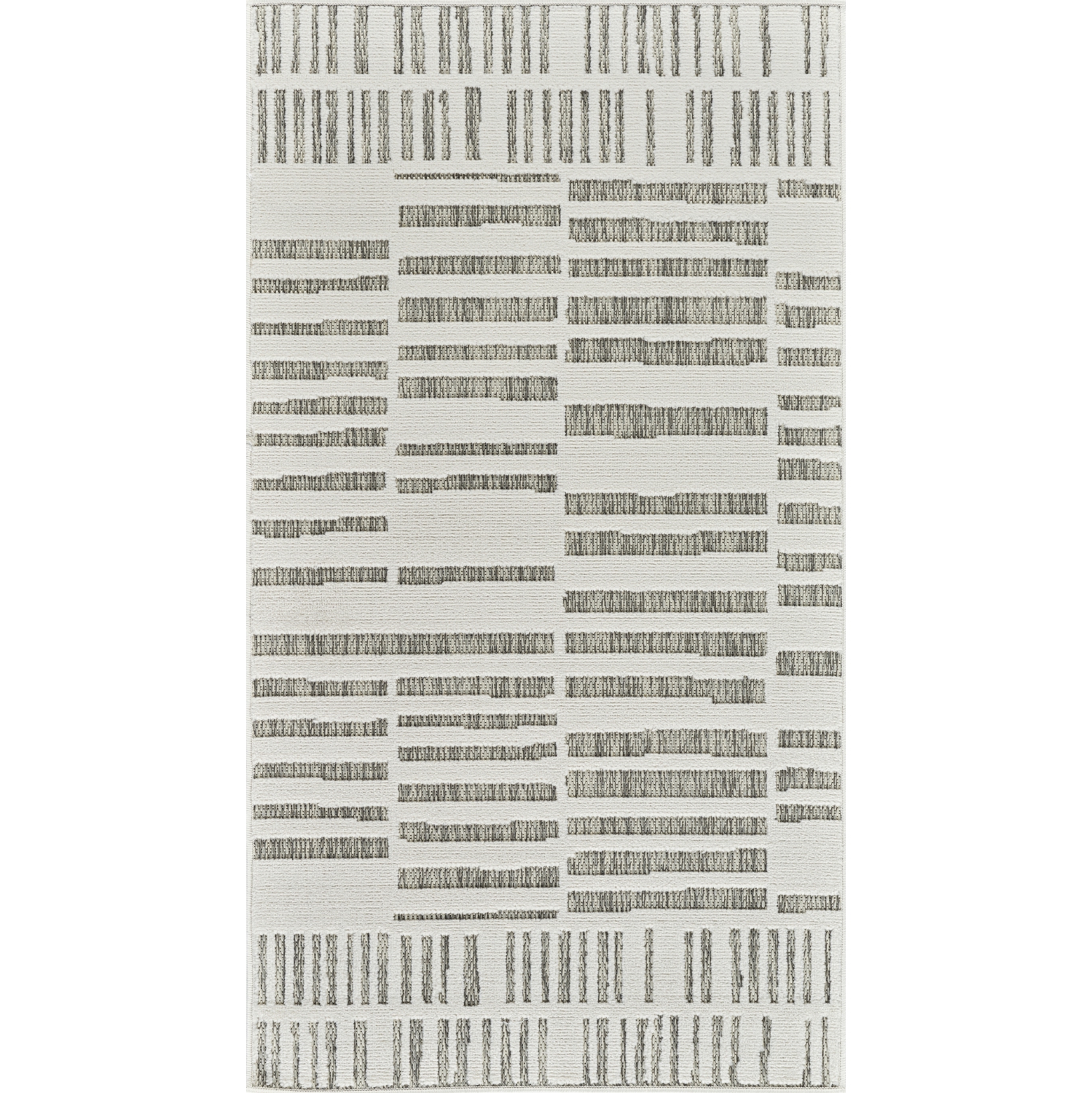 Tapis d'intérieur contemporain à rayures crème/beige Branch Linea