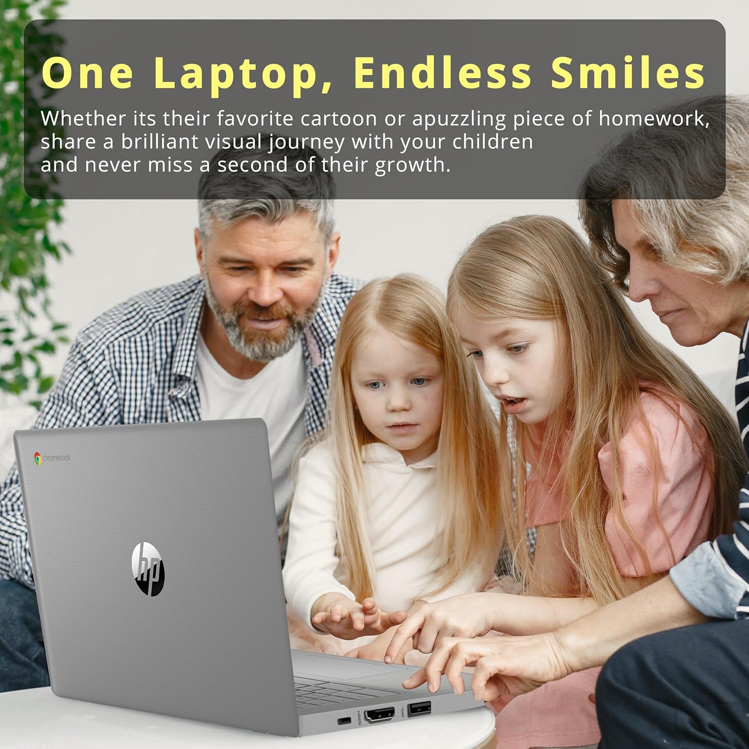 HP Chromebook 14" HD Laptop, Intel Celeron N4120, 64GB eMMC, 4GB RAM, Intel UHD Graphics 600, 720p HD Camera, Wi-Fi 5, Bluetooth, Modern Gray, Chrome