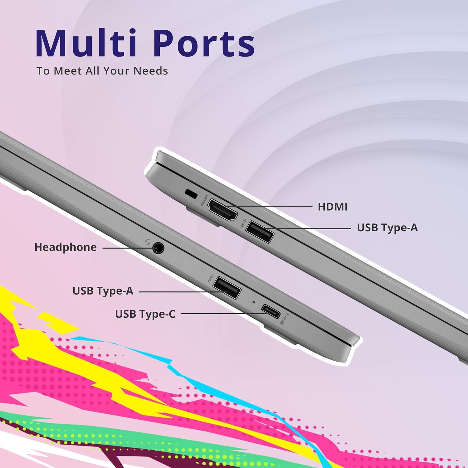 HP Chromebook 14" HD Laptop, Intel Celeron N4120, 64GB eMMC, 4GB RAM, Intel UHD Graphics 600, 720p HD Camera, Wi-Fi 5, Bluetooth, Modern Gray, Chrome