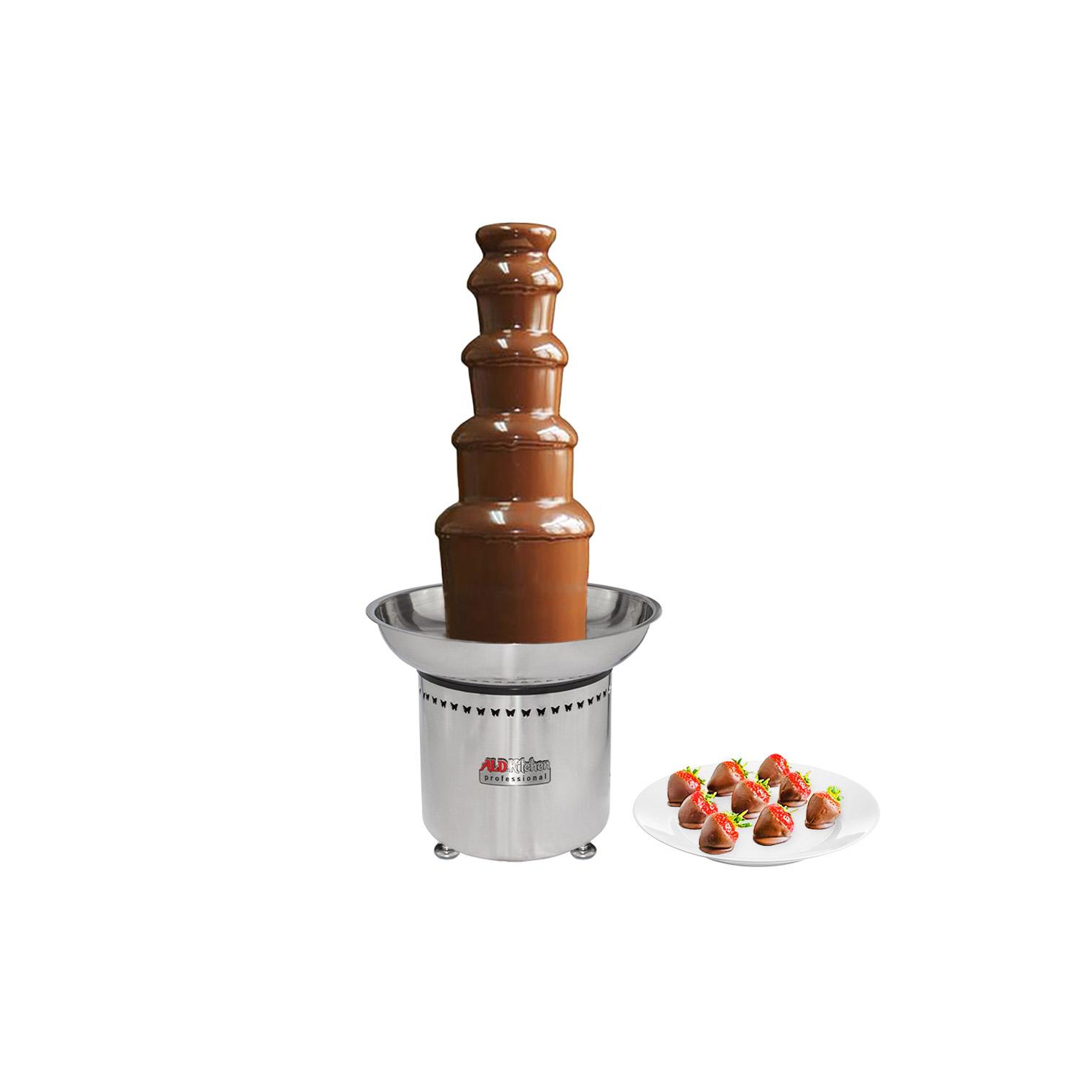 A-CF5M Chocolate Fountain | Stainless Steel Chocolate Fondue Fountain | 5 Tiers | Manual Control | 110V