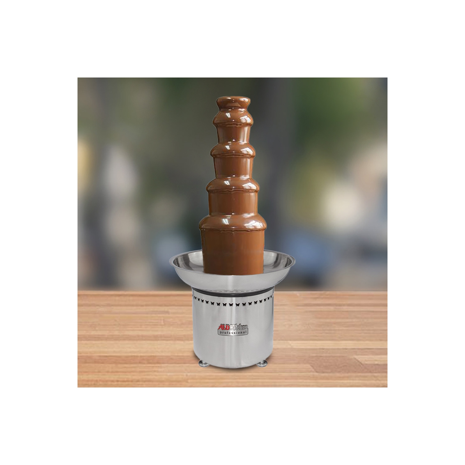 A-CF5M Chocolate Fountain | Stainless Steel Chocolate Fondue Fountain | 5 Tiers | Manual Control | 110V
