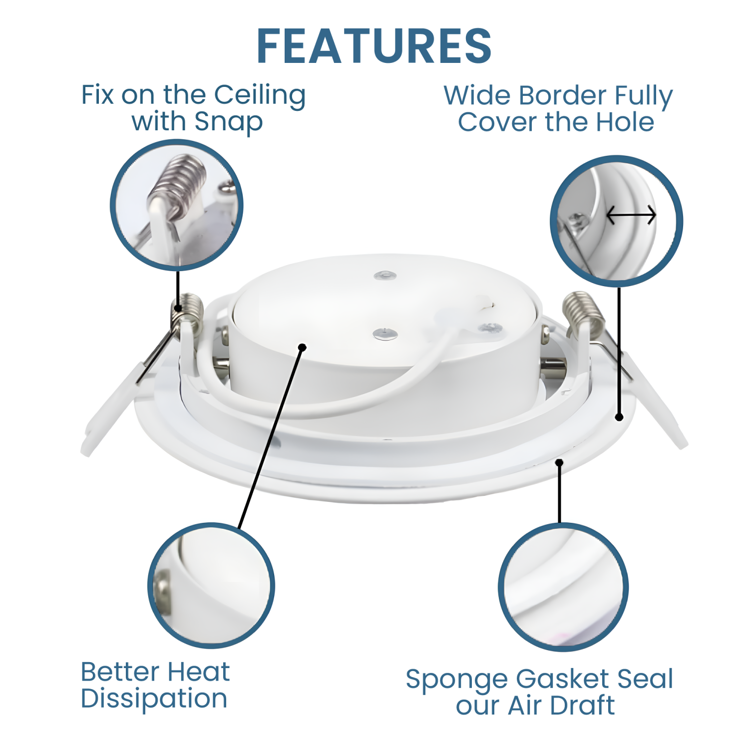 LED 4-Inch Gimbal Recessed Slim Pot Lights with Junction Box, Dimmable 9W 850LM, Damp Rated LED Ceiling Downlight, 5CCT Color Switchable (Pack of 6)