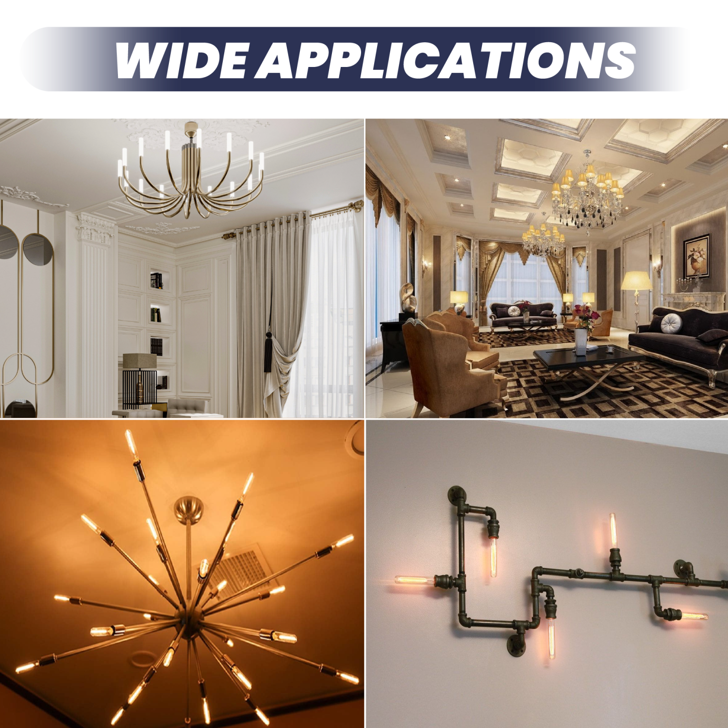 E12 LED Bulb Warm White 2700K T25 400LM 4W, 40W Equivalent, Dimmable Light Bulbs, E12 Candelabra Base for Chandelier Light Bulbs, Ceiling Fan, Wall