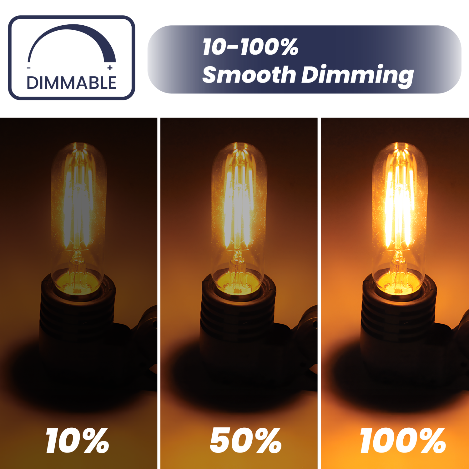 E12 LED Bulb Warm White 2700K T25 400LM 4W, 40W Equivalent, Dimmable Light Bulbs, E12 Candelabra Base for Chandelier Light Bulbs, Ceiling Fan, Wall