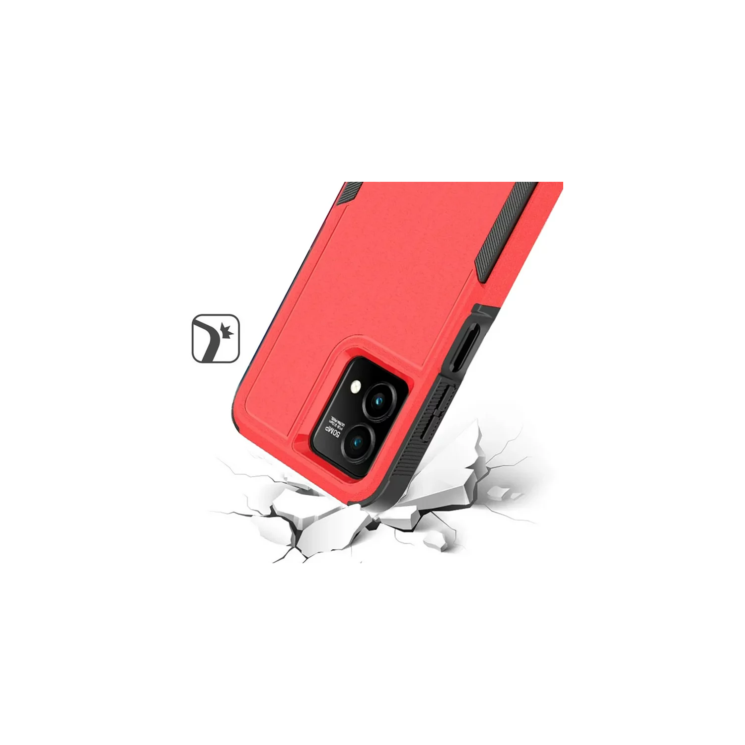 [CS] Étui rigide protecteur double couche Armor en caoutchouc robuste pour Motorola Moto G Stylus 5G 2024, rouge