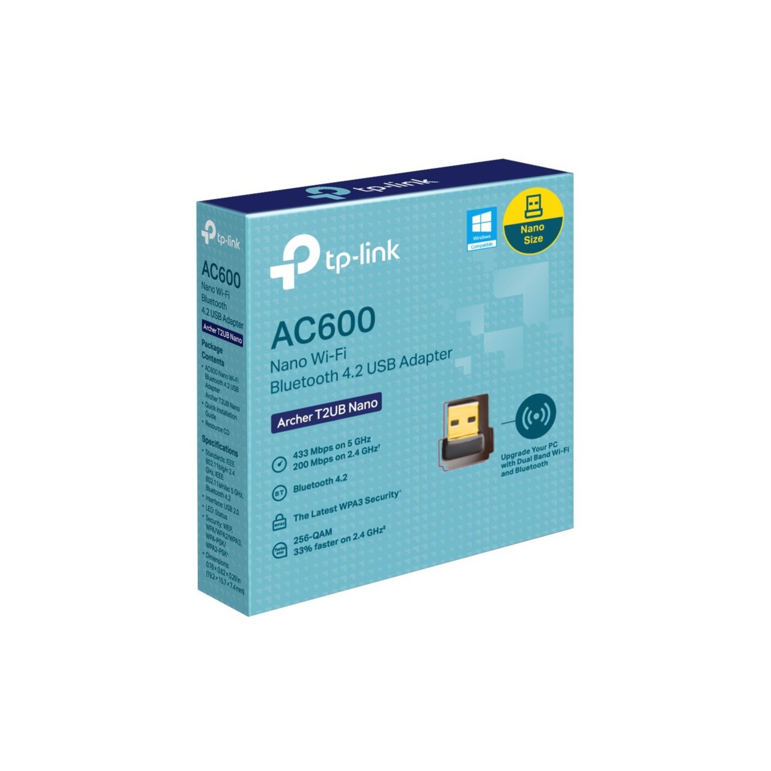 Adaptateur nano USB sans fil AC600 de TP-Link pour ordinateur de bureau/portable