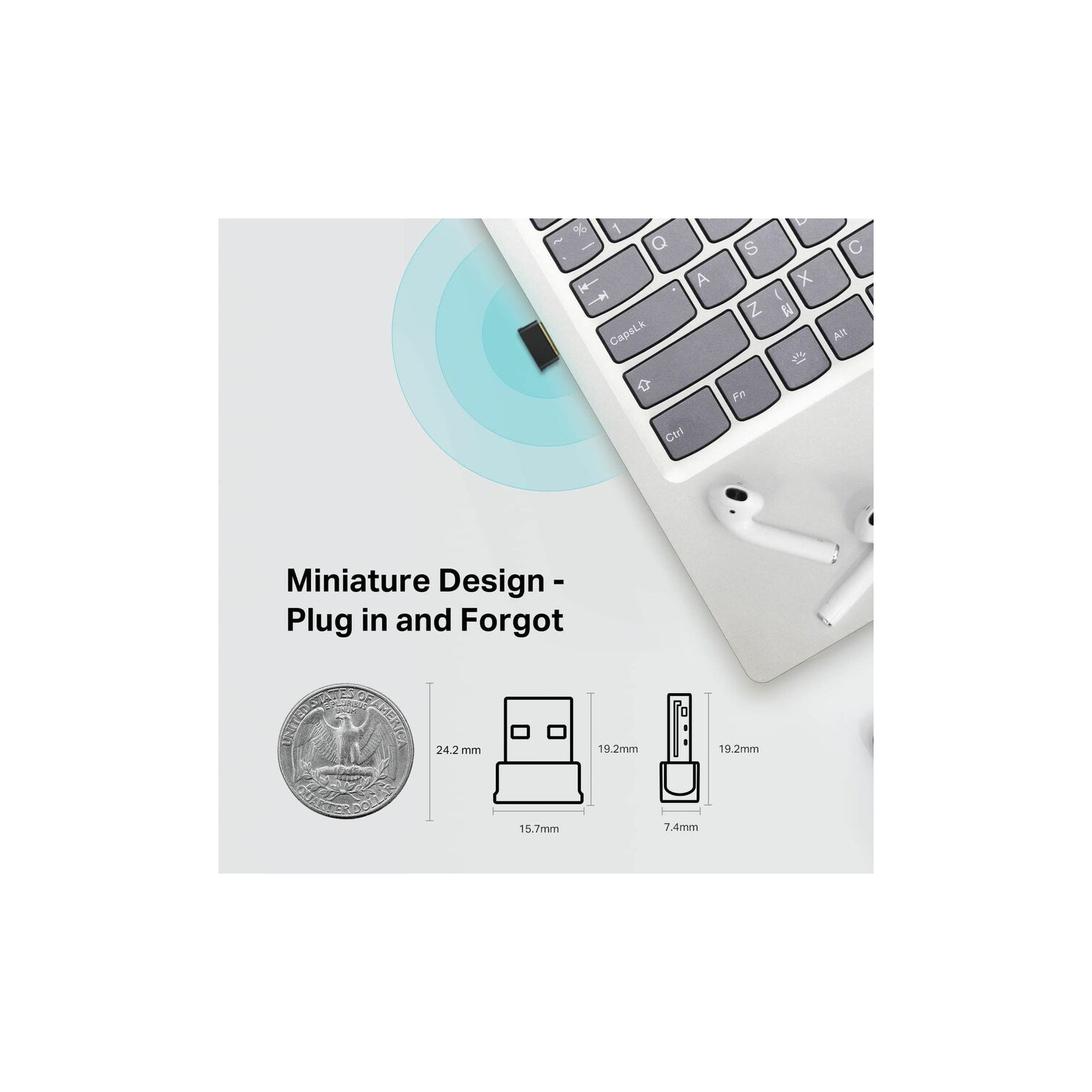 Adaptateur nano USB sans fil AC600 de TP-Link pour ordinateur de bureau/portable