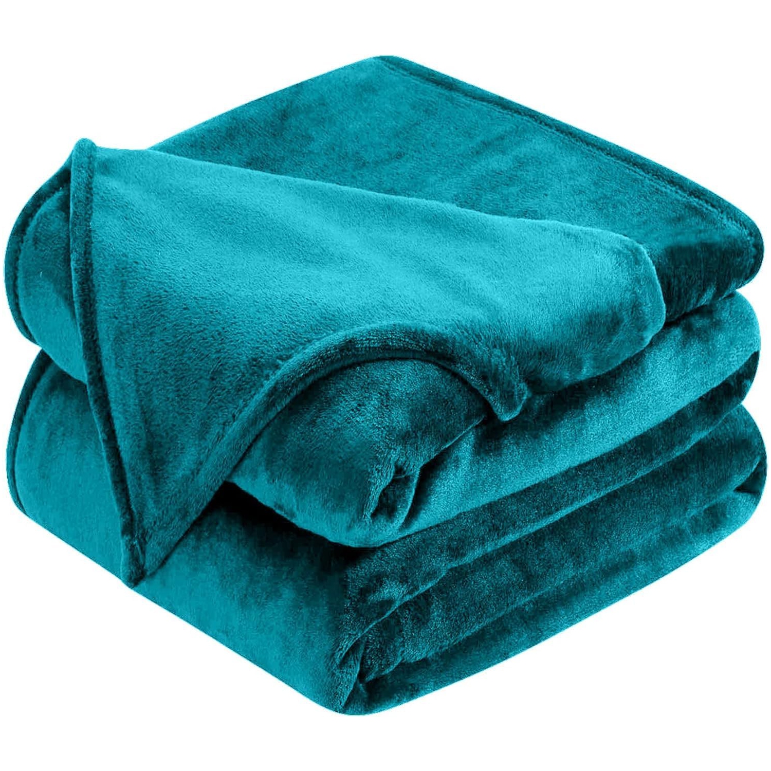 Canadian Linen Flannel Fleece Blanket, 54"x90" Throw Size, Lightweight Warm Moisture Wicking Fuzzy Ultra Soft Plush Fuzzy Cozy Blanket for Hotel, Teal