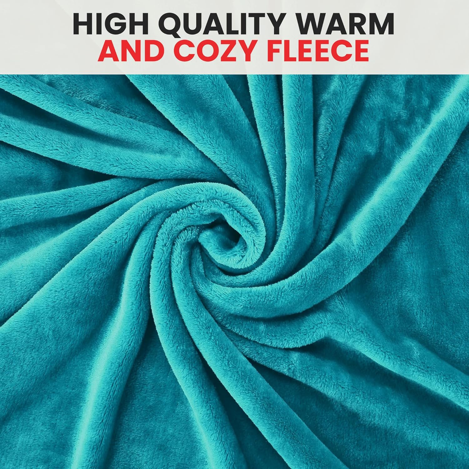 Canadian Linen Flannel Fleece Blanket, 54"x90" Throw Size, Lightweight Warm Moisture Wicking Fuzzy Ultra Soft Plush Fuzzy Cozy Blanket for Hotel, Teal