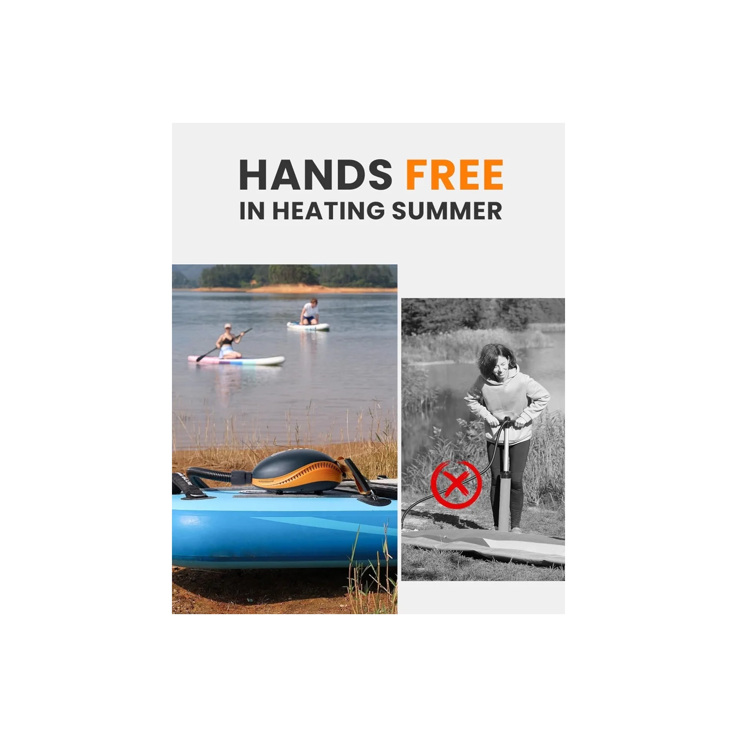 20PSI High Pressure SUP Air Pump The Dolphin | Quick Inflator & Auto-Off, 12V DC Car Connector