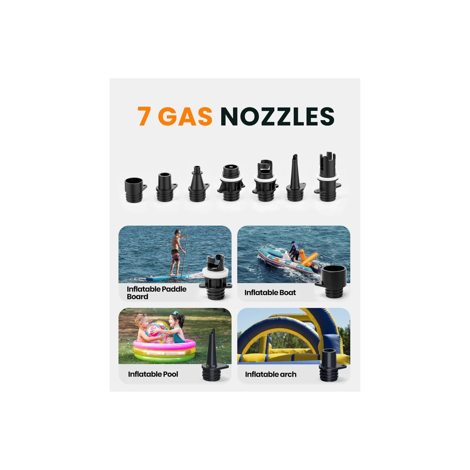 20PSI High Pressure SUP Air Pump The Dolphin | Quick Inflator & Auto-Off, 12V DC Car Connector