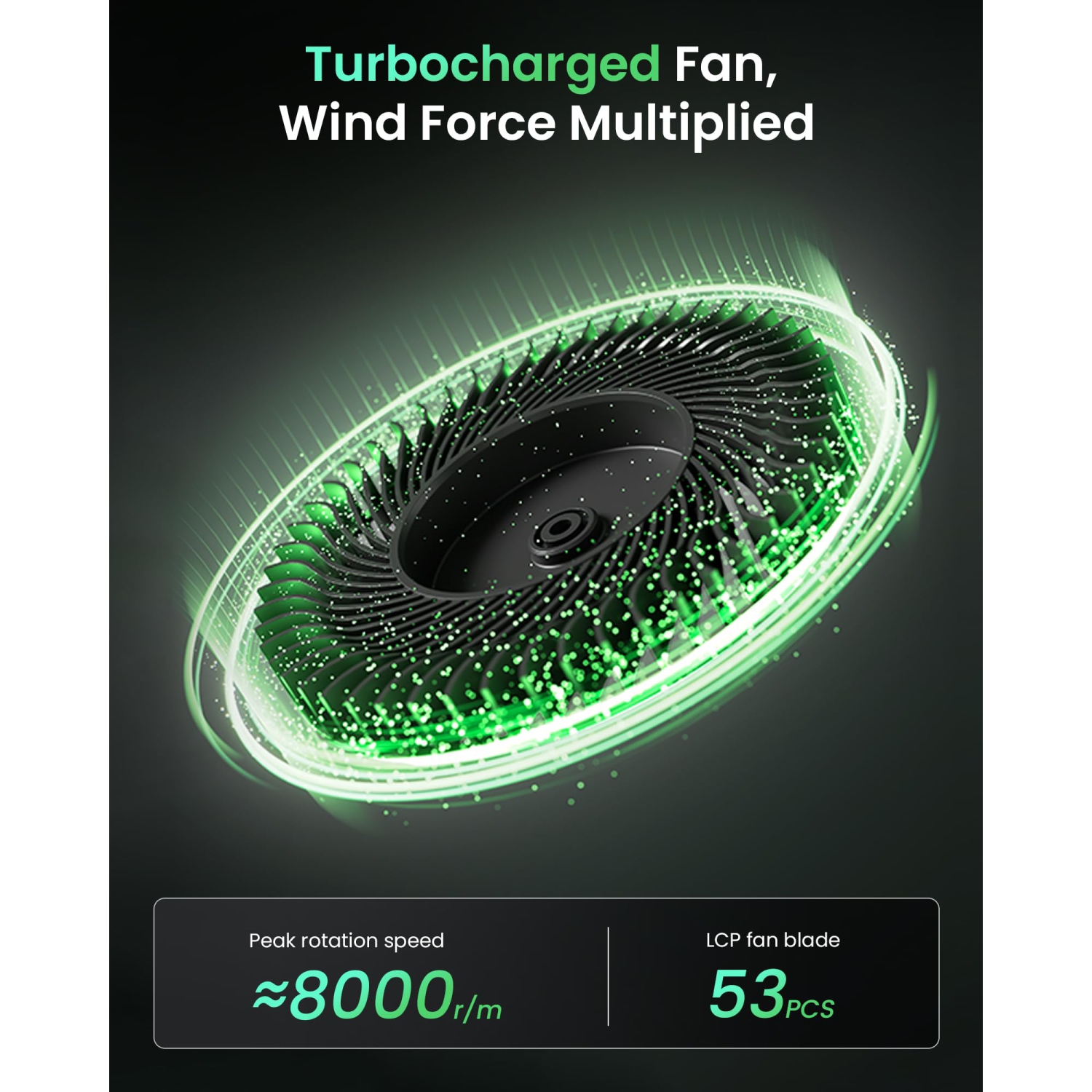 Ultra Lightweight Portable Personal Fan with 4 Adjustable Speeds - Rechargeable Hands Free Fan with Long Battery Life for Travel, Work, and Leisure