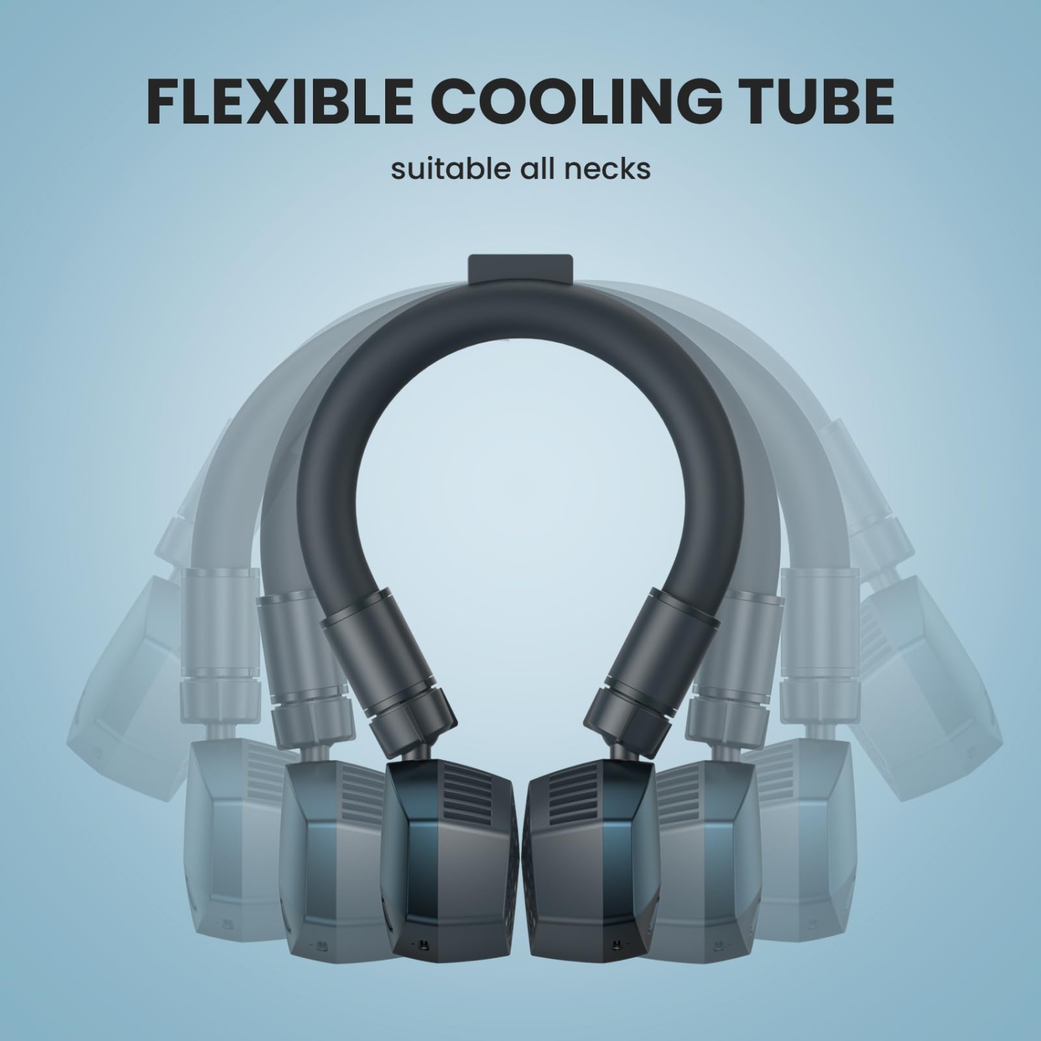 Neck Cooling Portable Fan 2 in 1, Reusable Ice Ring, Wearable Neck Cooler Personal Adjustable Fans, Portable Battery Operated Neck Fan, 3 Gear, 360°