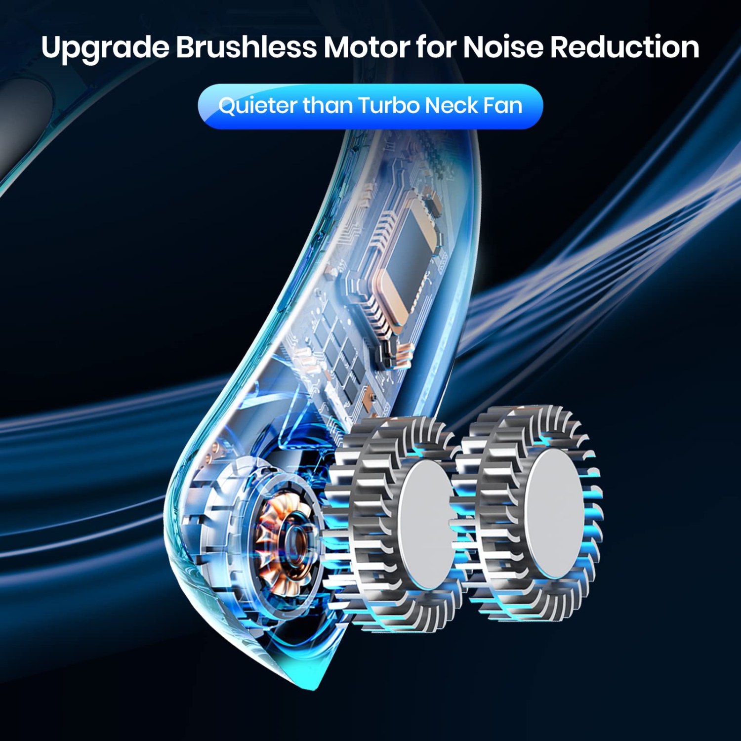 Ventilateur de cou portatif, 5 vitesses réglables avec ventilateur personnel 360&nbsp;°C, ventilateur sans pales 4000&nbsp;mAh mains libres,