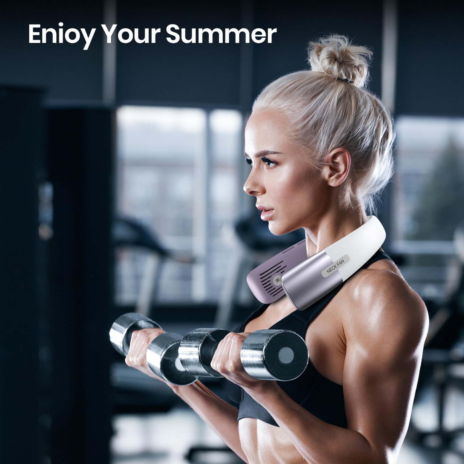 Ventilateur de cou portatif, 5 vitesses réglables avec ventilateur personnel 360&nbsp;°C, ventilateur sans pales 4000&nbsp;mAh mains libres,