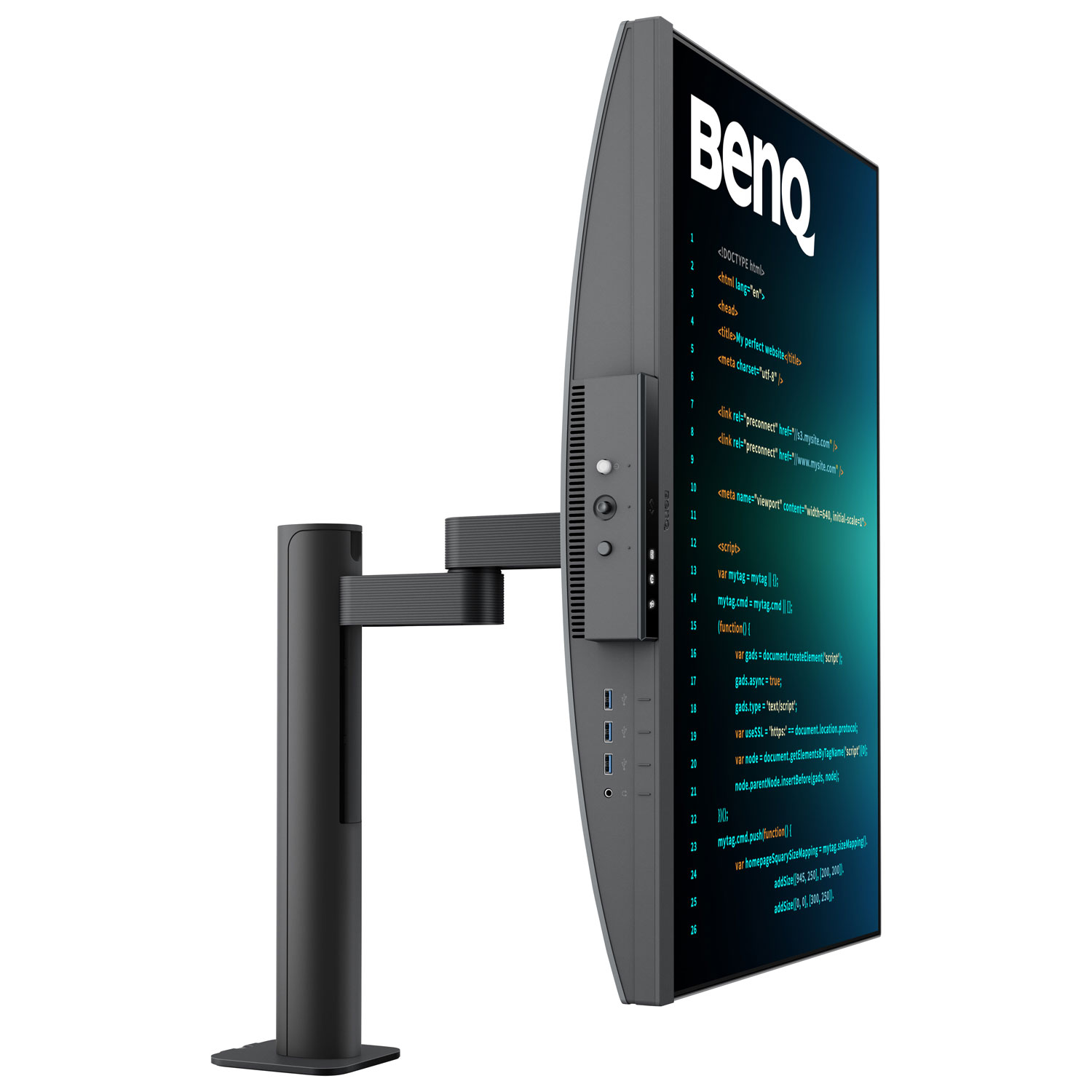 Moniteur FreeSync ACL IPS UHD 4K 60 Hz de 28,2 po de BenQ avec temps de réponse de 5 ms et bras flexible - Gris métallique