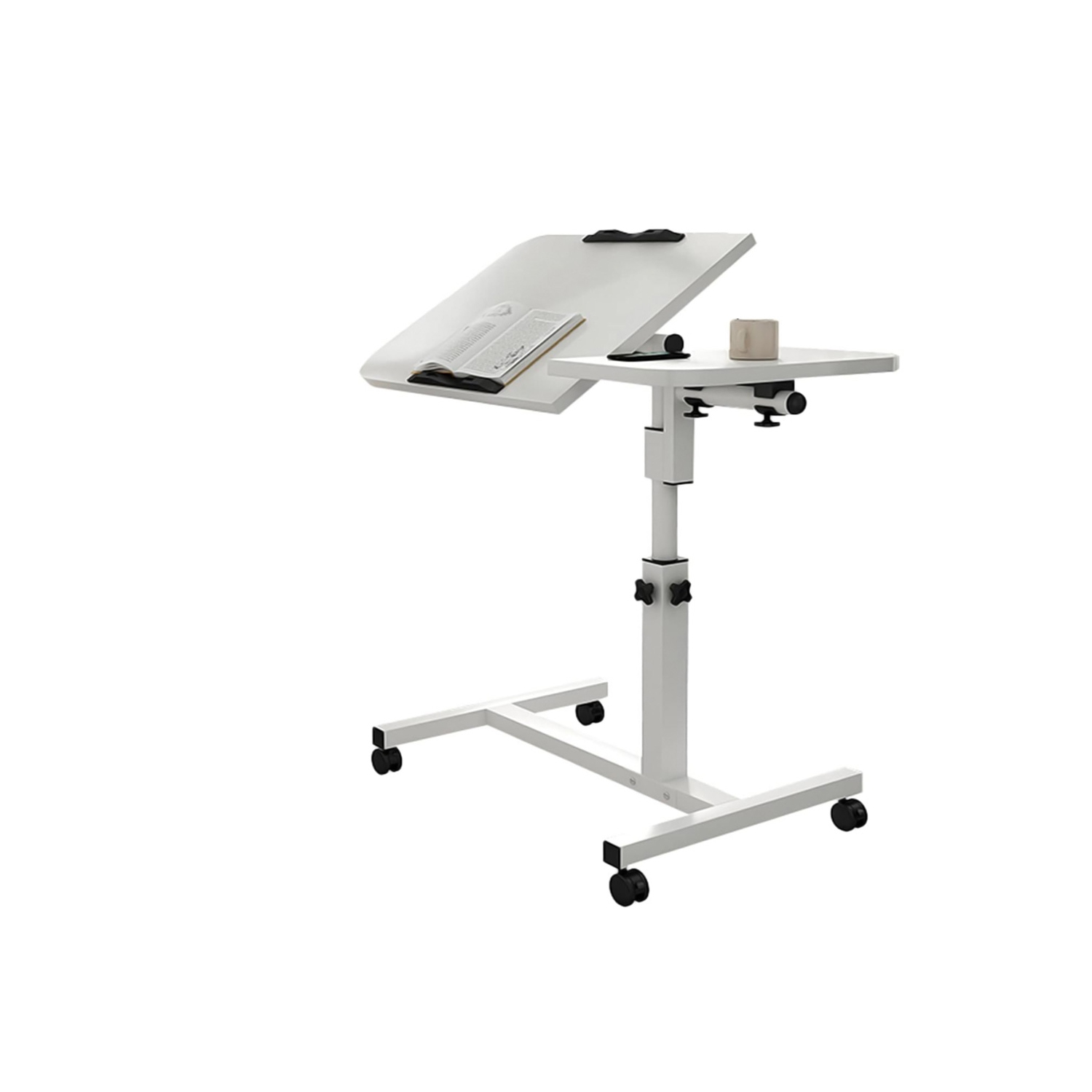 axGear Overbed Table Height Tilt Adjustable Foldable Office Laptop Over Bed Desk