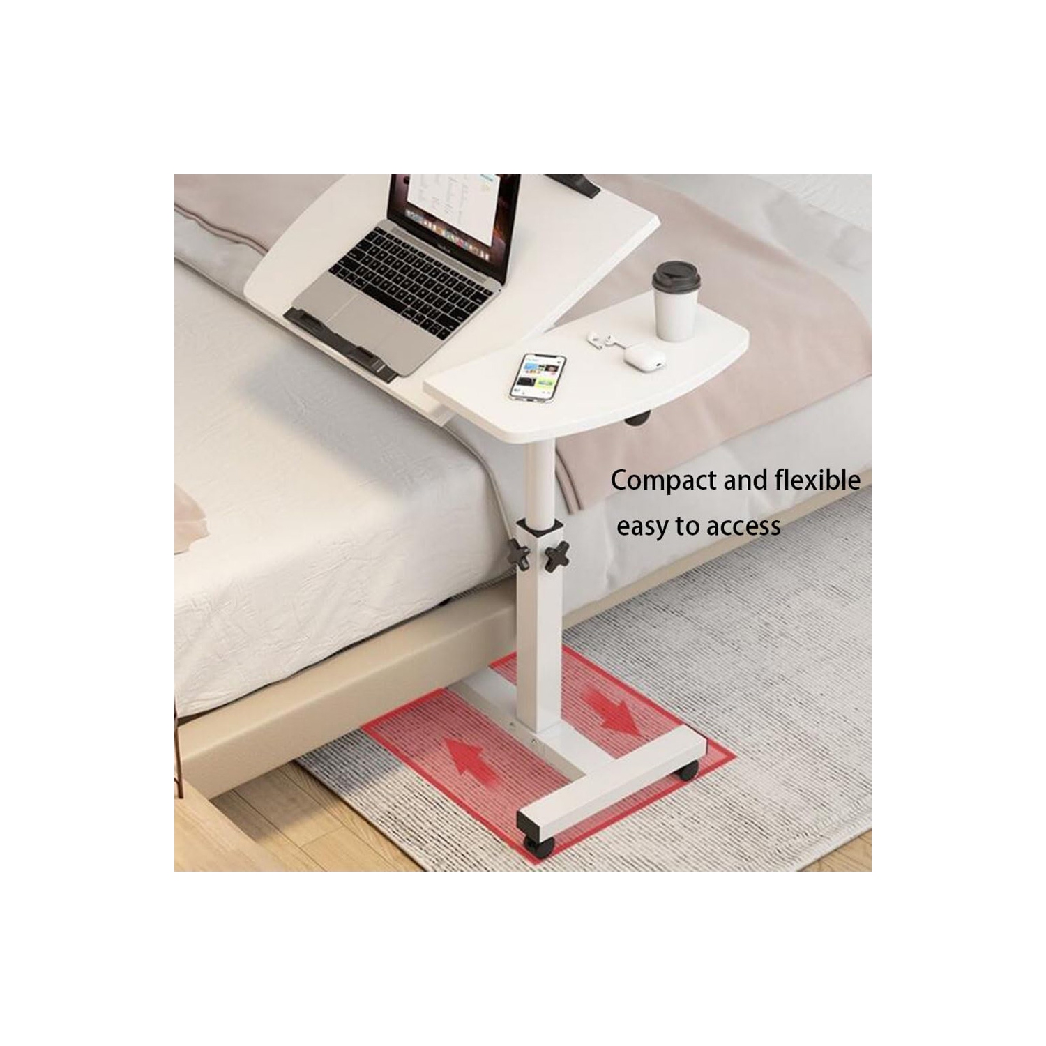 axGear Overbed Table Height Tilt Adjustable Foldable Office Laptop Over Bed Desk