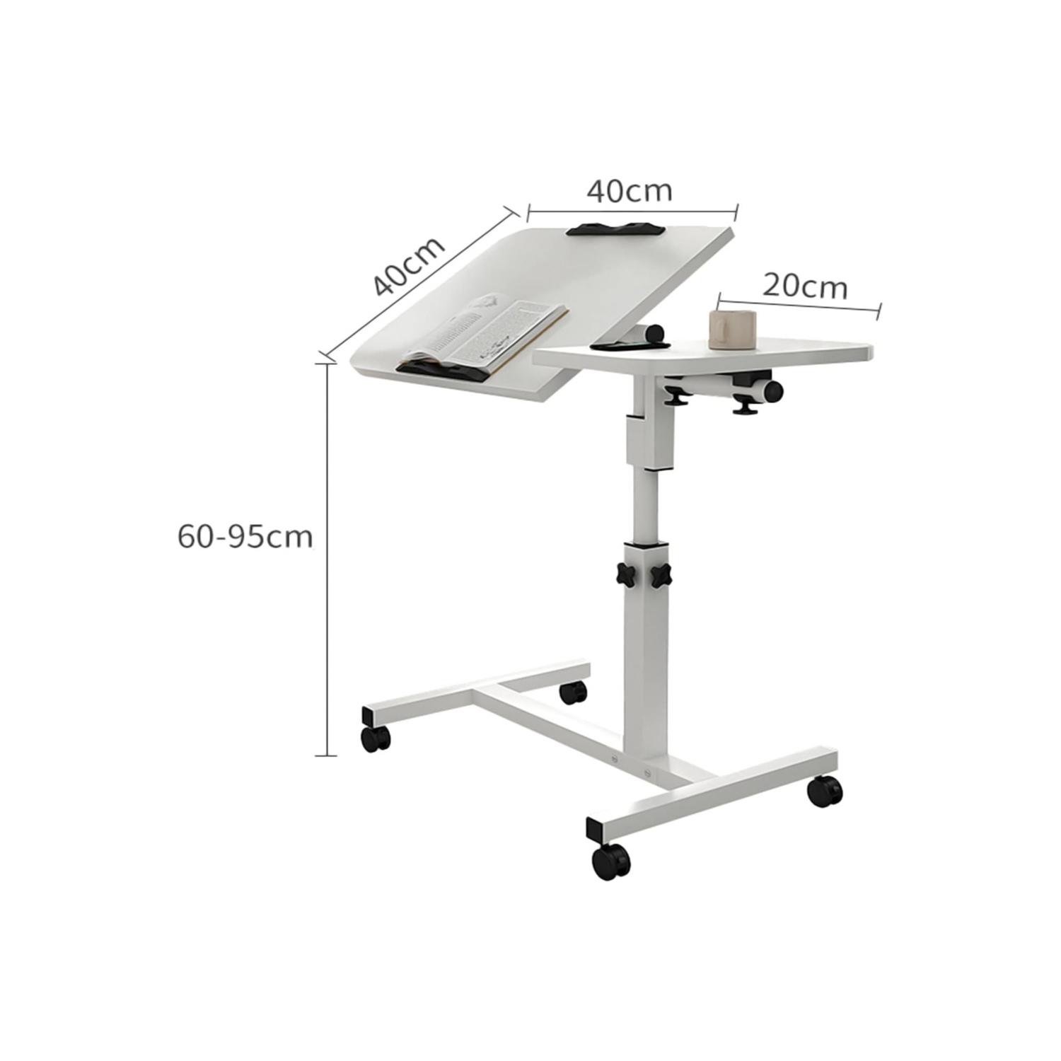 axGear Overbed Table Height Tilt Adjustable Foldable Office Laptop Over Bed Desk