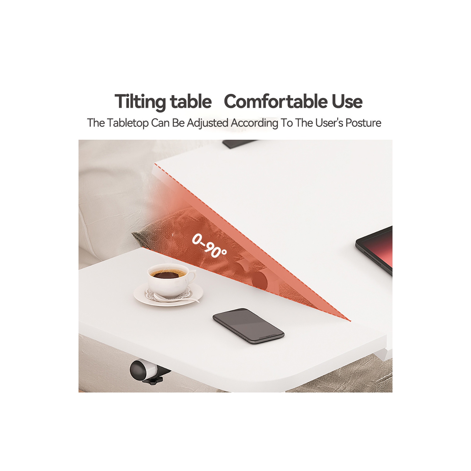 axGear Overbed Table Height Tilt Adjustable Foldable Office Laptop Over Bed Desk