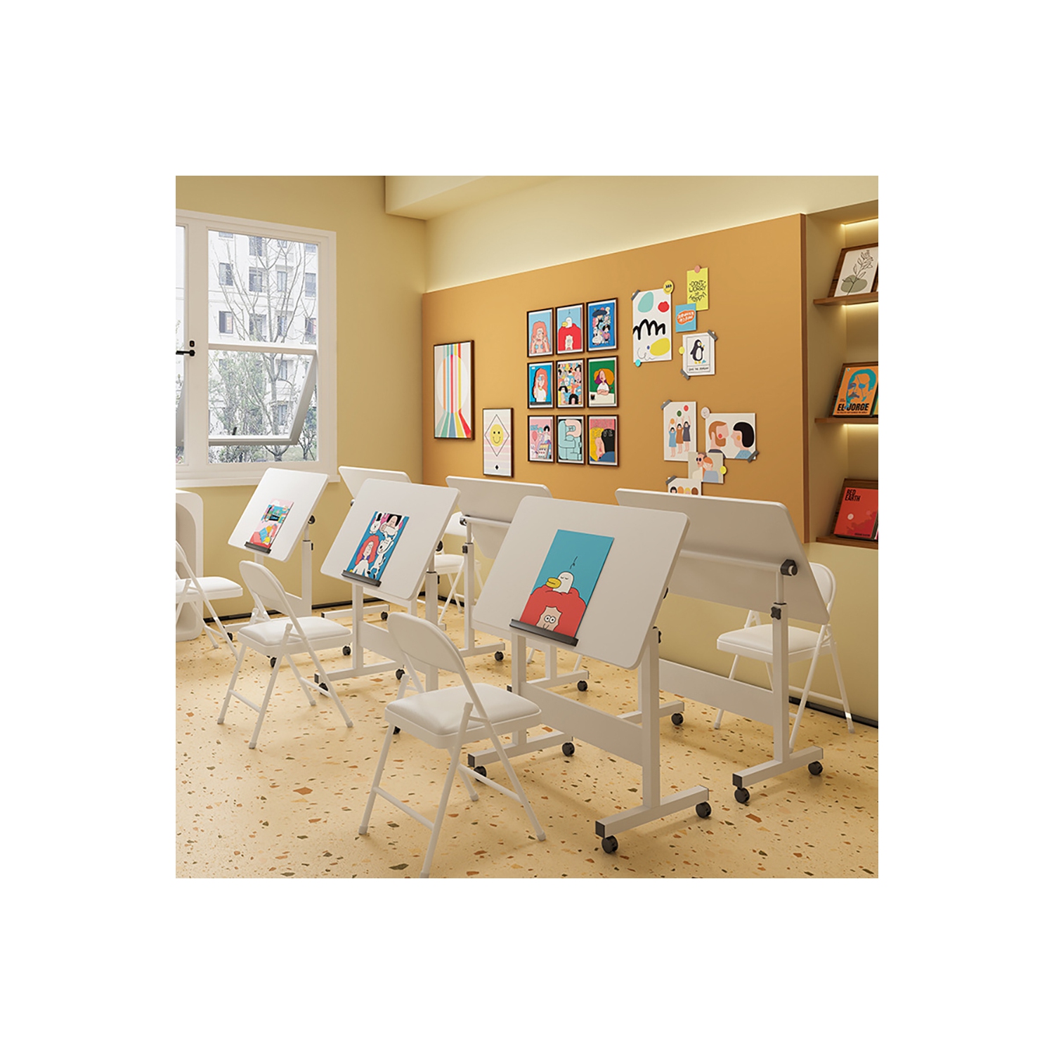 axGear Multifunction Table Height Tilt Adjustable Drawing Office Computer Foldable Desk