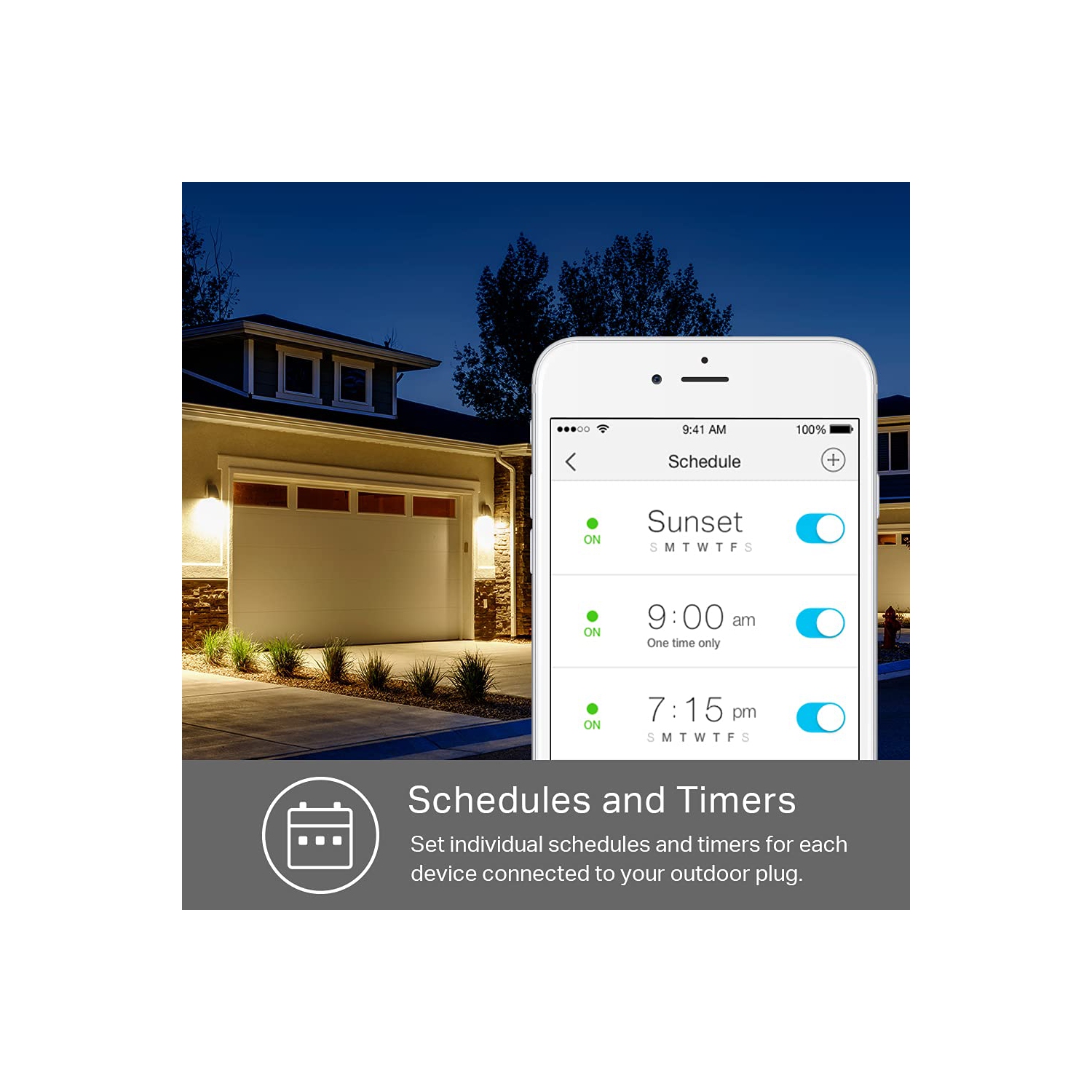 Prise intelligente d'extérieur Kasa de TP-Link - prise étanche de IP64&nbsp;mm pour lumières extérieures, fonctionne avec Alexa