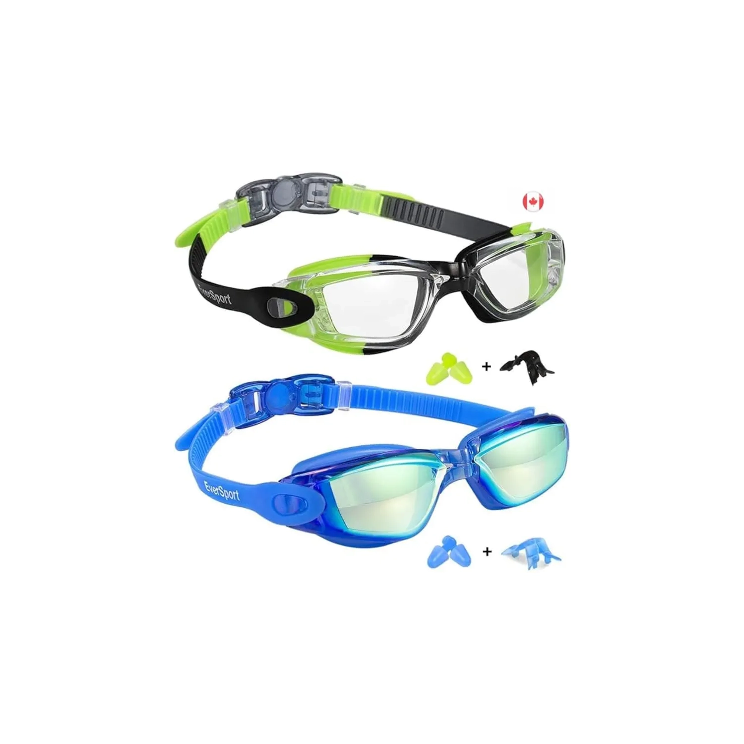 Kids Swim Goggles 2 Pack, Anti-Fog, Anti-UV Swimming Goggles for Children, Teens, Youth