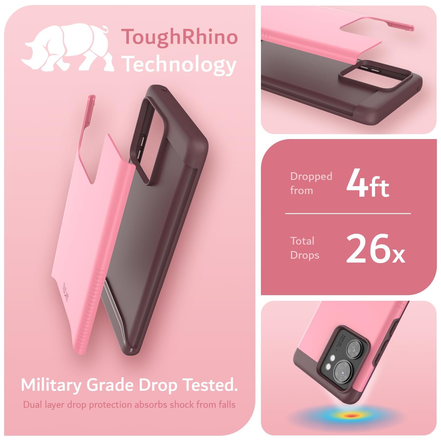 Étui double couche Merge de TUDIA pour Motorola Edge 2023 - Rose fumé