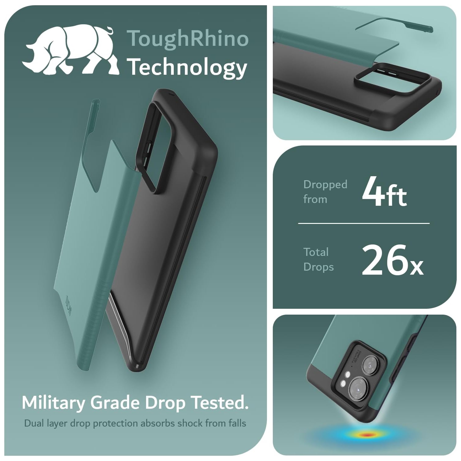 Étui double couche Merge de TUDIA pour Motorola Edge 2023 - Vert chasseur