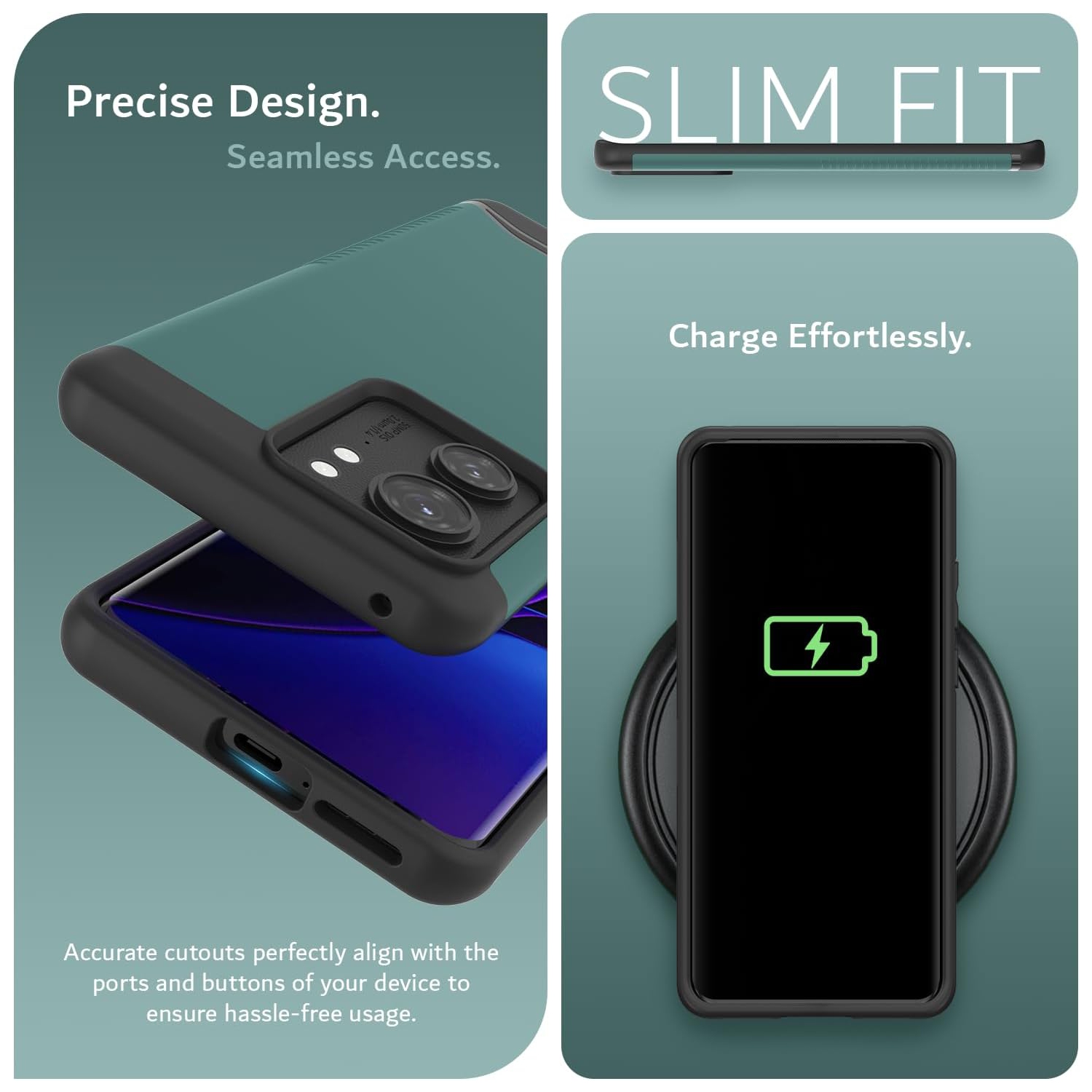 Étui double couche Merge de TUDIA pour Motorola Edge 2023 - Vert chasseur