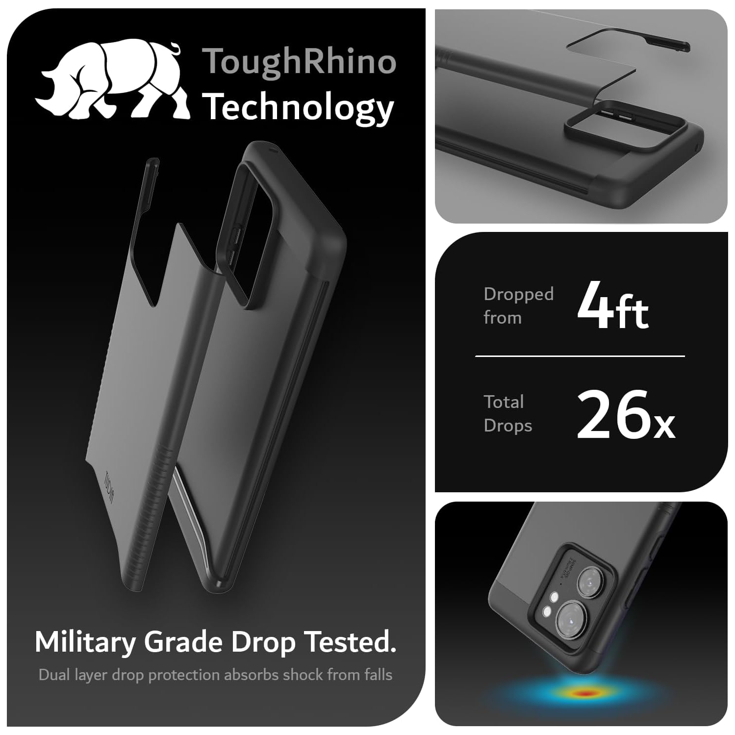 Étui Merge de TUDIA pour Motorola Edge 2023 de qualité militaire - Noir