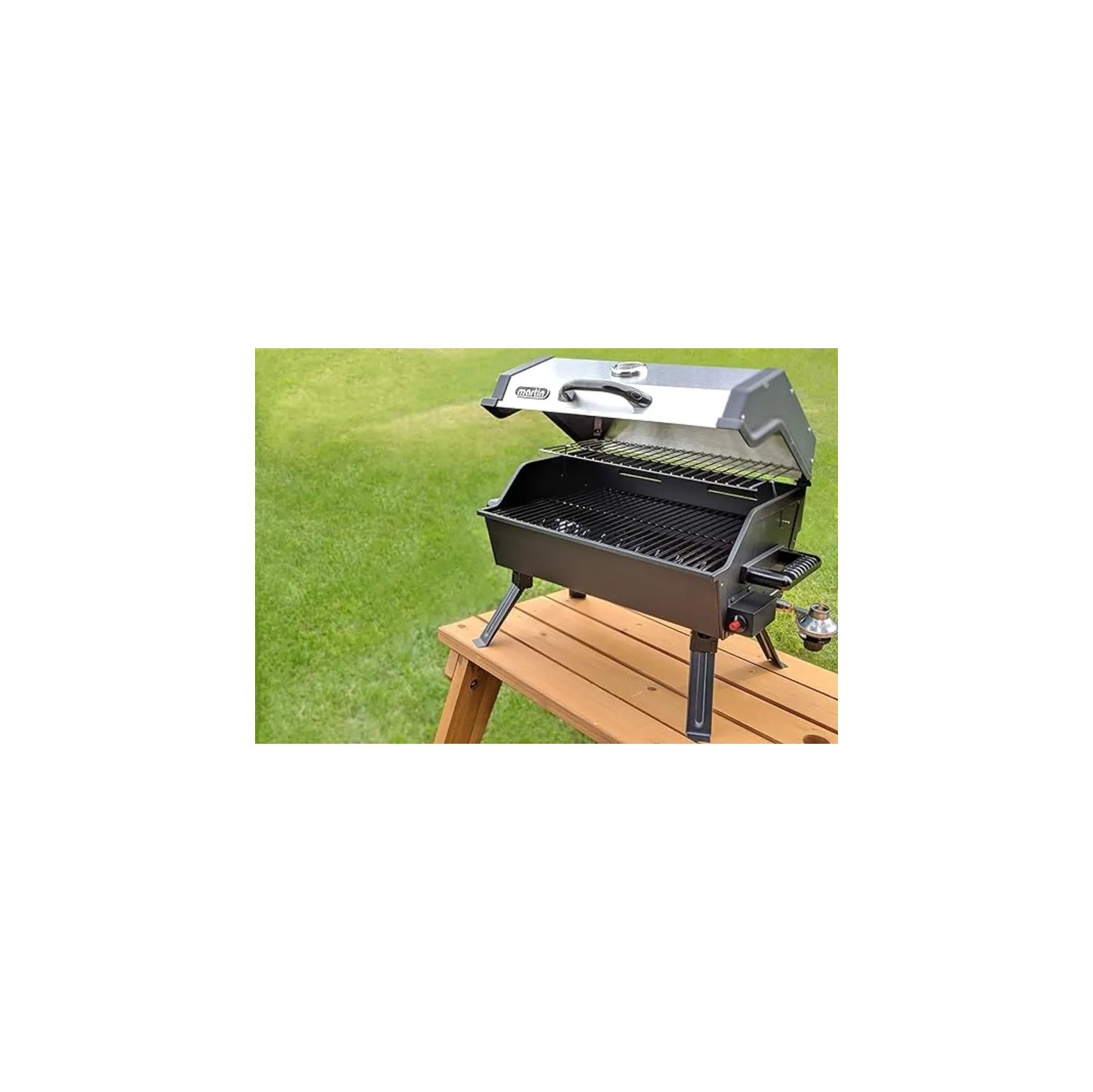 Barbecue portatif au propane | barbecue au charbon en acier inoxydable | contrôle de la chaleur 14.000 BTU | certifié CSA | idéal pour la