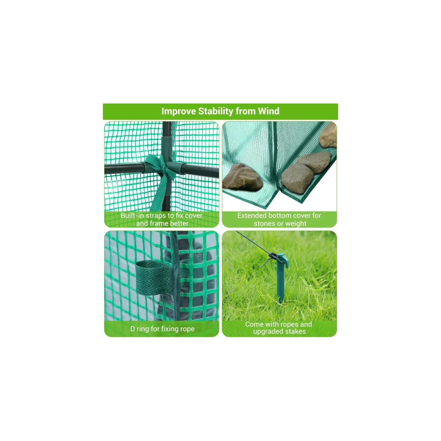 Ohuhu 57.9" x 30.3" x 76.8" Outdoor Greenhouse with Observation Windows, Walk-in 3-Tier 4-Shelf Plant Stand for Seedlings, Flowers, and Plant Growing