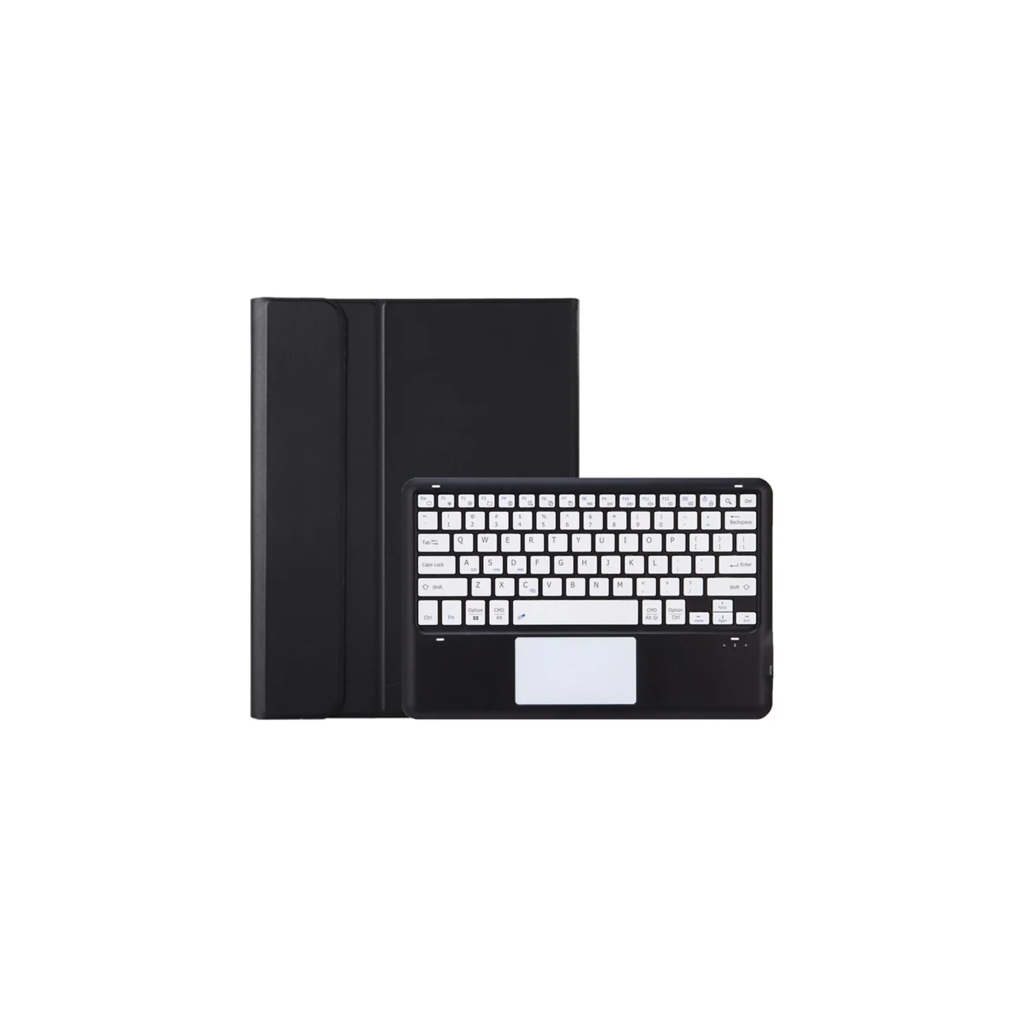 iPad Pro 13 Detachable Leather Tablet Case with Bluetooth Keyboard and Pen Slot - Black/White