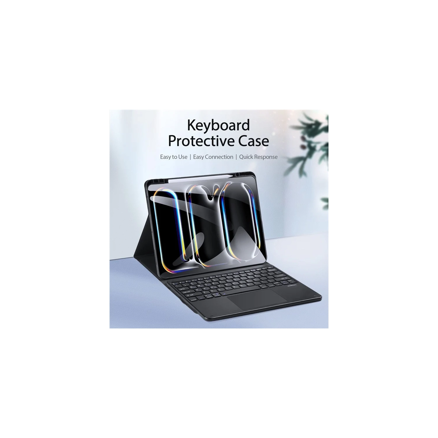 iPad Pro 13 Bluetooth Keyboard + Anti-Drop PU Leather Tablet Case