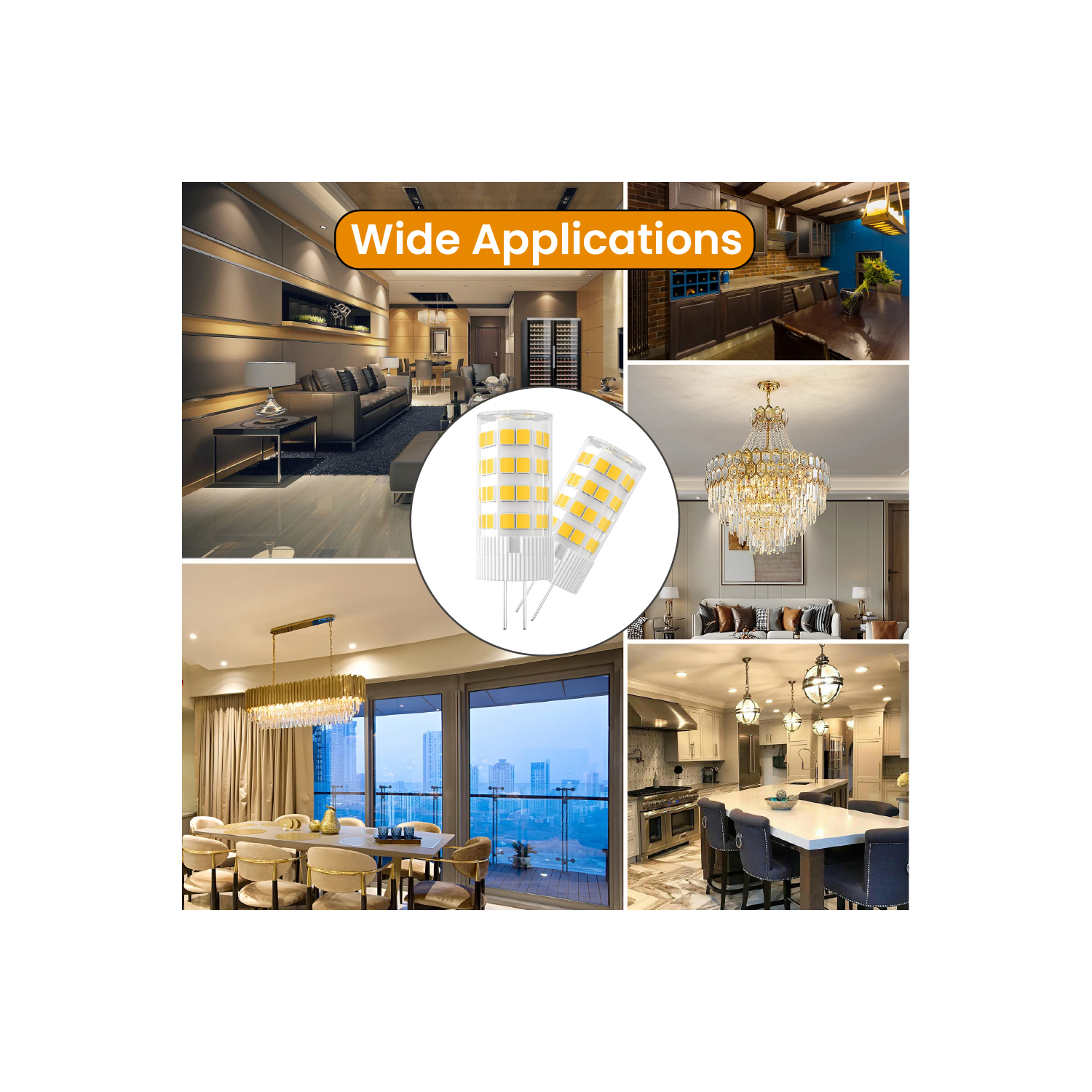 Ampoules DEL à intensité réglable de G4 W, blanc chaud de 3000K W, 3&nbsp;W de 300LM W, forme JC, base à deux broches de G4 W, ampoule DEL de