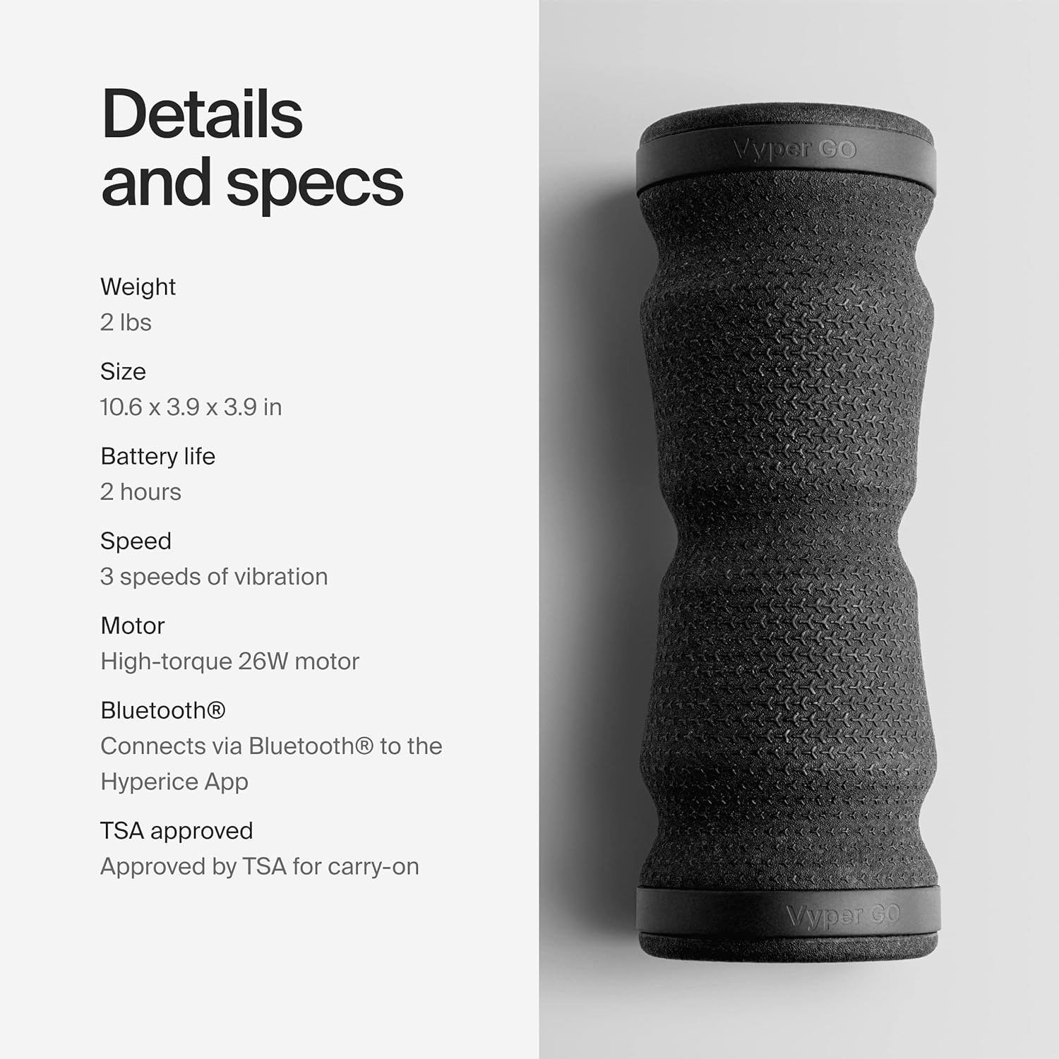 Boîte ouverte - Rouleau de conditionnement physique portatif vibrant Vyper Go Hyperice