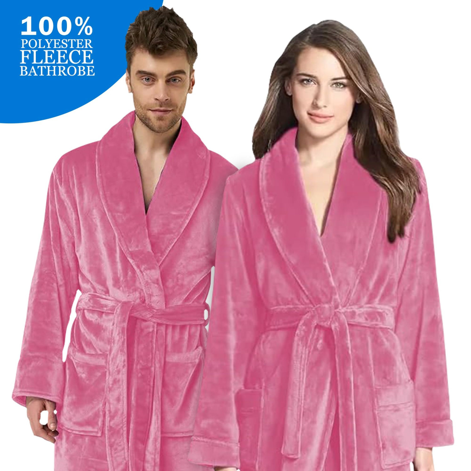 Canadian Linen Women Fleece Bathrobe Shawl Collar Kimono Bath Robes for Women and Men Long Robe Soft Plush Robe Spa Robe