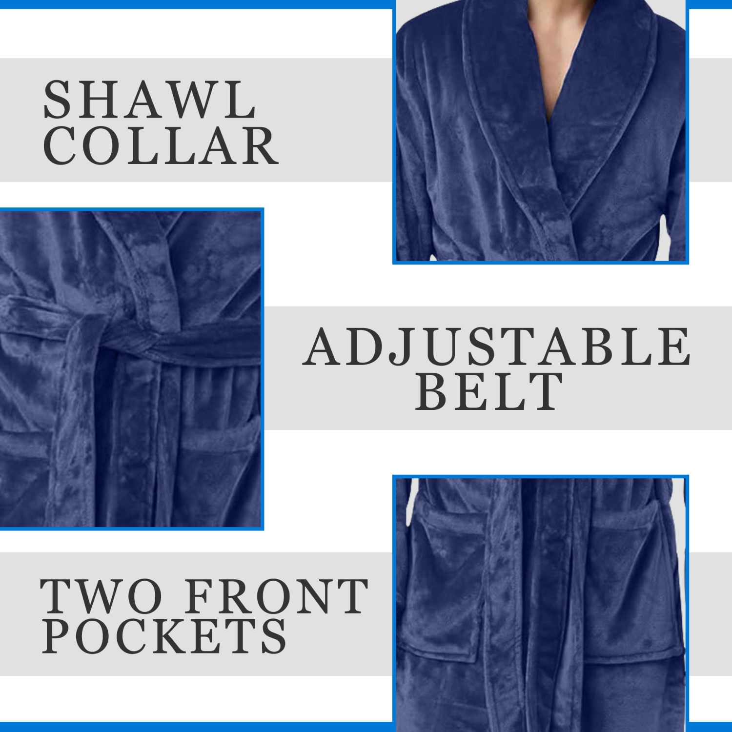 Canadian Linen Women Fleece Bathrobe Shawl Collar Kimono Bath Robes for Women and Men Long Robe Soft Plush Robe Spa Robe