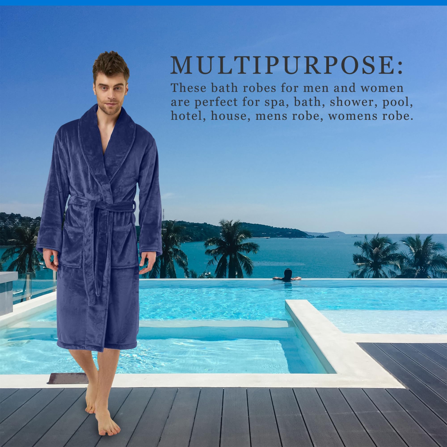 Canadian Linen Women Fleece Bathrobe Shawl Collar Kimono Bath Robes for Women and Men Long Robe Soft Plush Robe Spa Robe