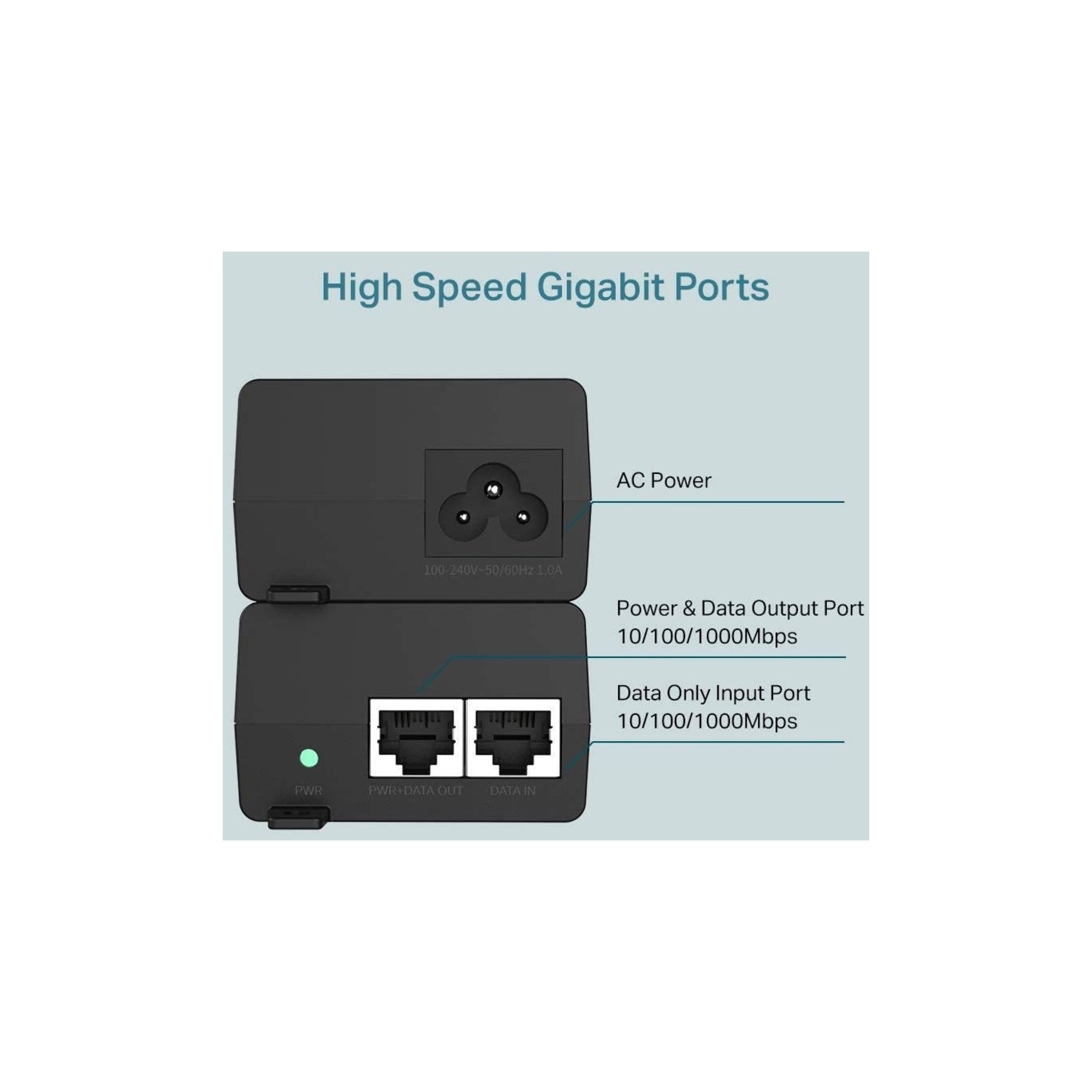 TP-Link 2 Gigabit Ports PoE+ Injector -