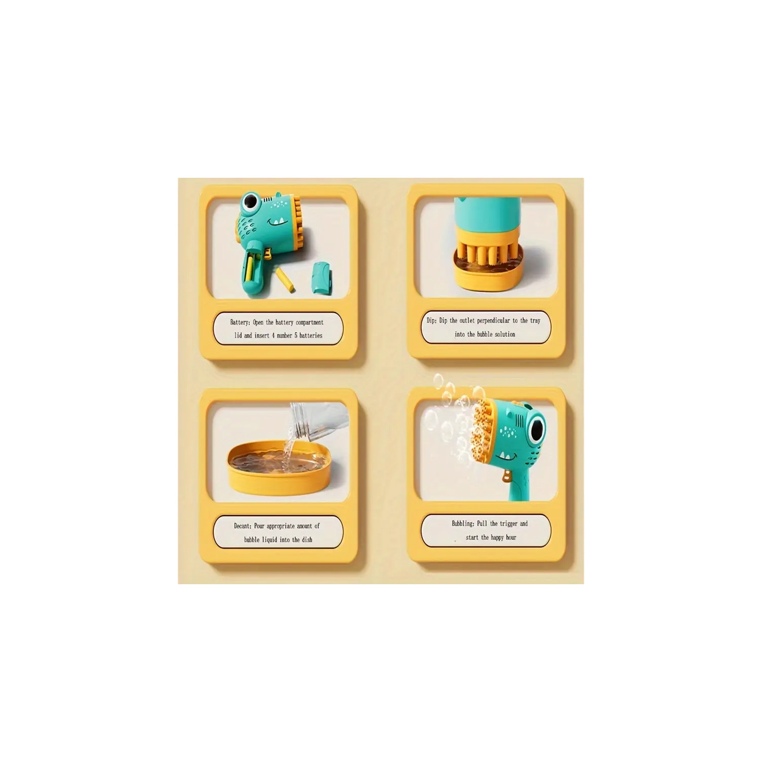 Pistolet à bulles avec 40 trous, jouet distributeur de bulles portatif pour l’extérieur, cadeau idéal pour les fêtes et les festivals, accessoire