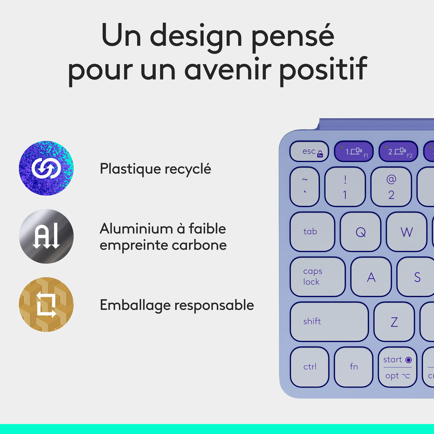 Clavier universel Keys-To-Go 2 de Logitech avec couverture - Lilas - Anglais