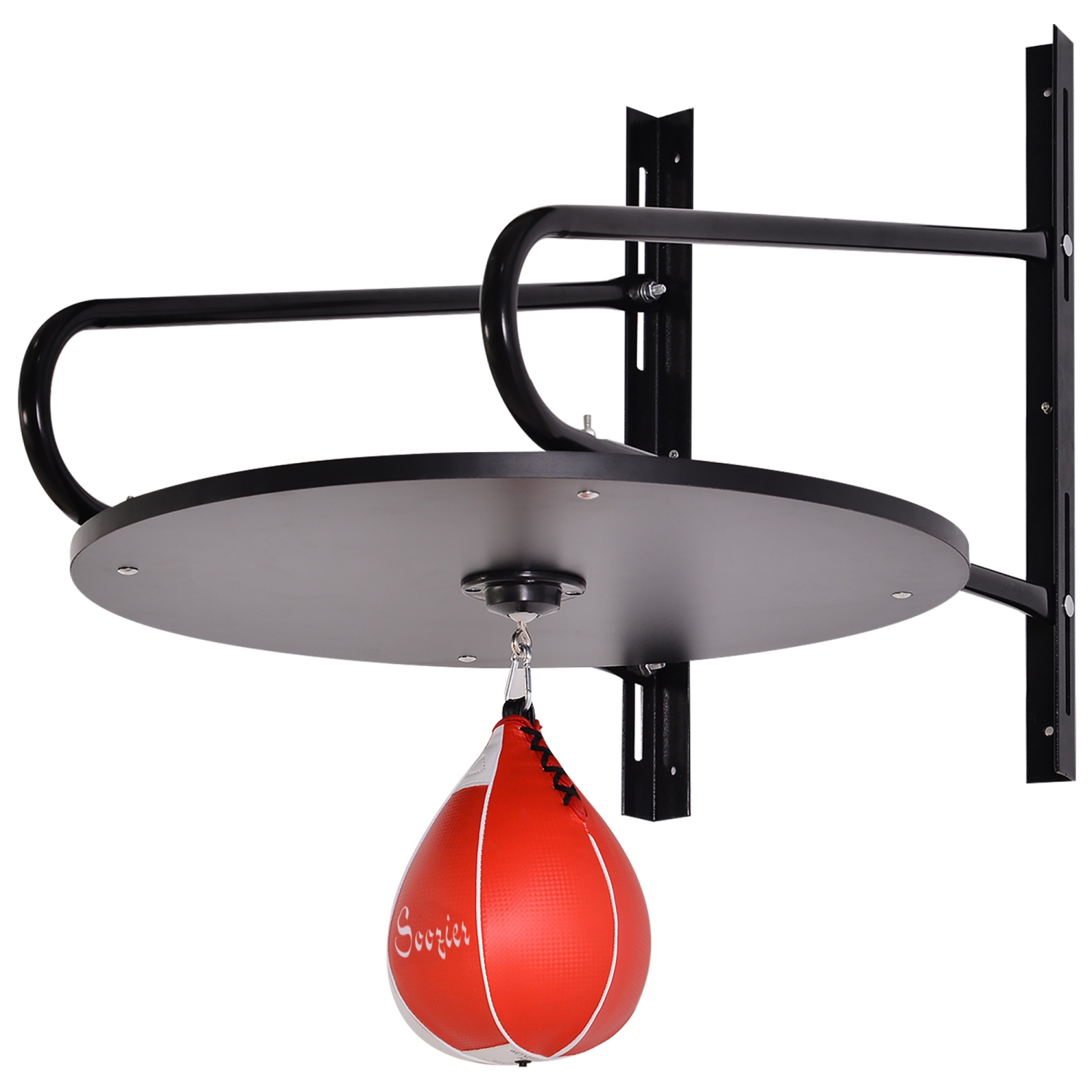 Soozier Adjustable Speed Bag Platform, Wall Mounted Speed Bag for Boxing with 360°Swivel and 6" Speedbag, Punching Training Equipment for Fitness,
