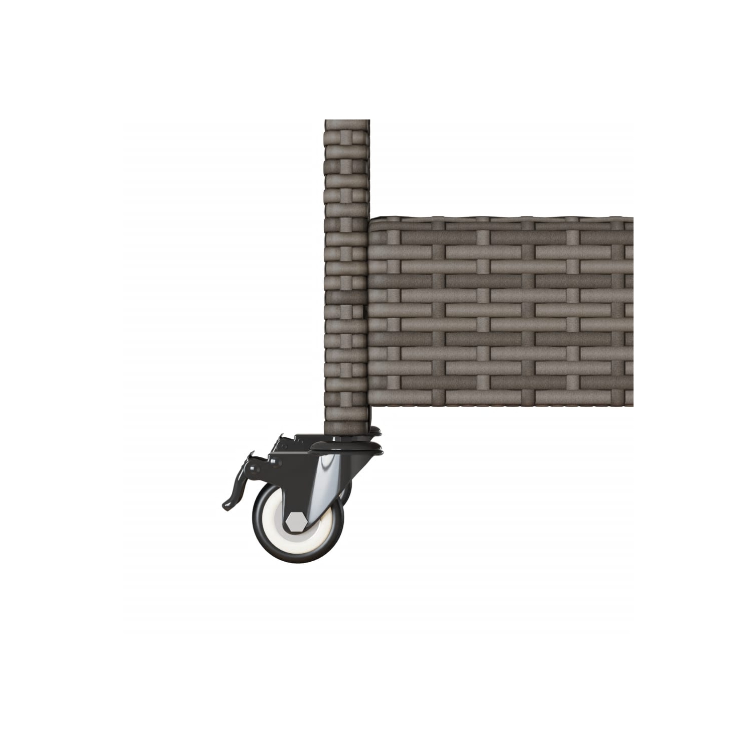 vidaXL Bar Cart 3-Tier Grey Poly Rattan and Solid Wood Acacia