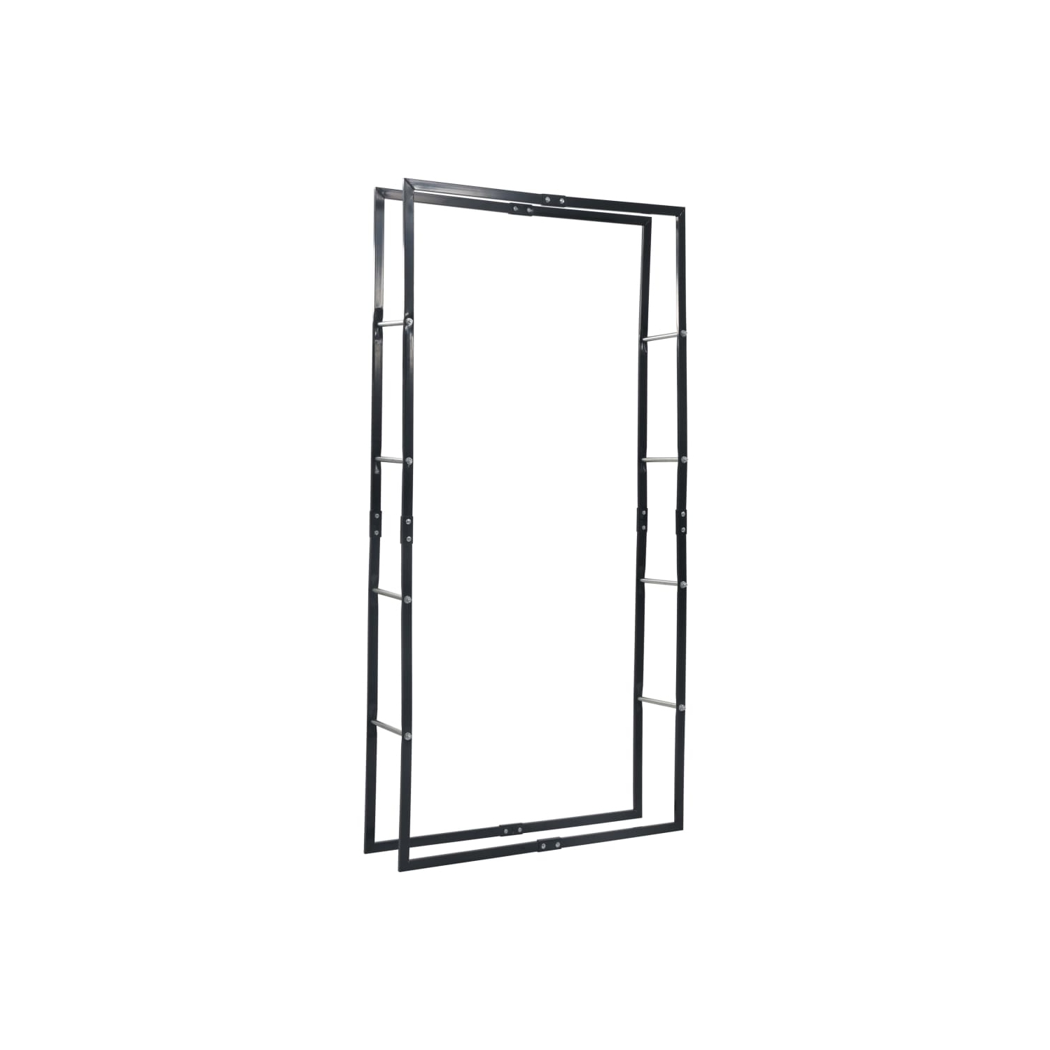 Support en bois de feu noir de 100 x 25 x 25 x acier 200&nbsp;cm de vidaXL