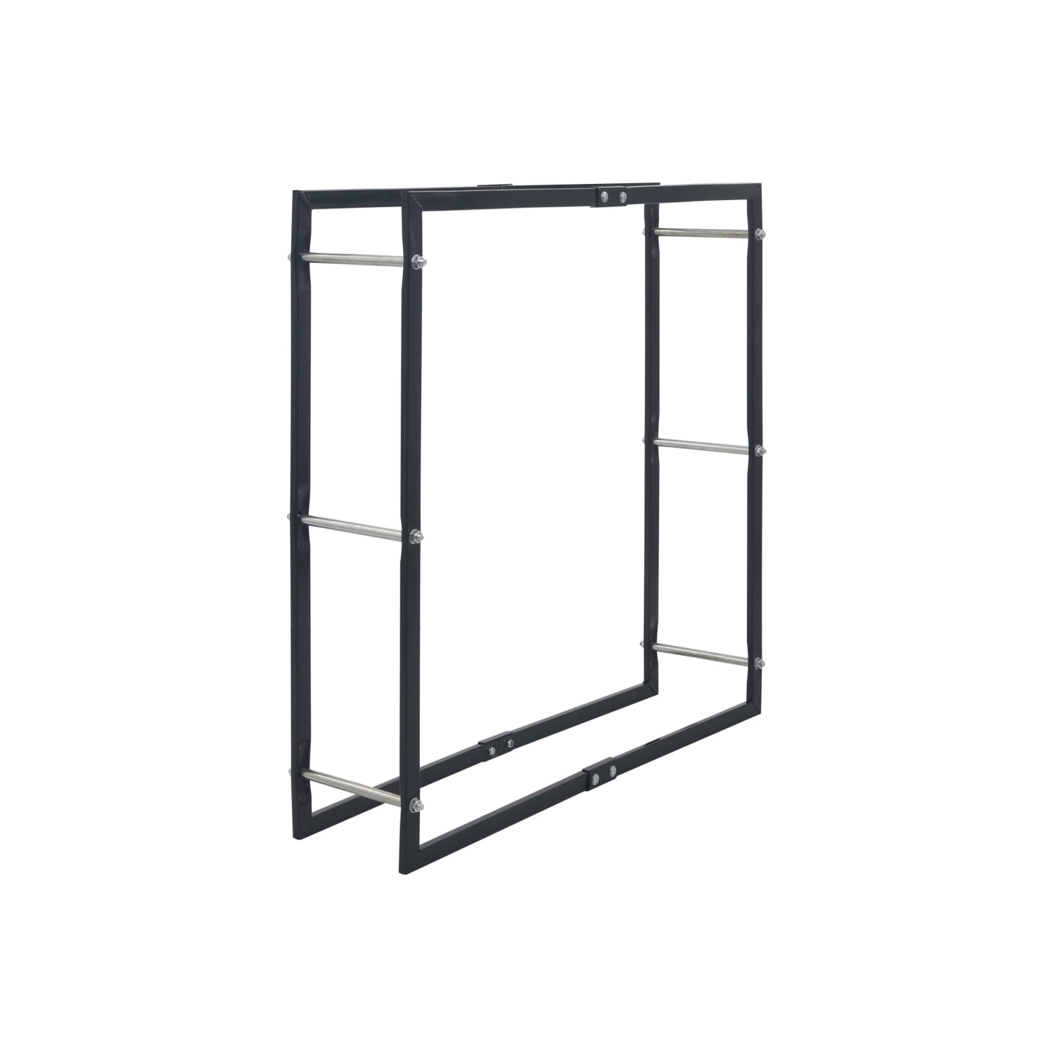 vidaXL Firewood Rack Black 100x25x100 cm Steel