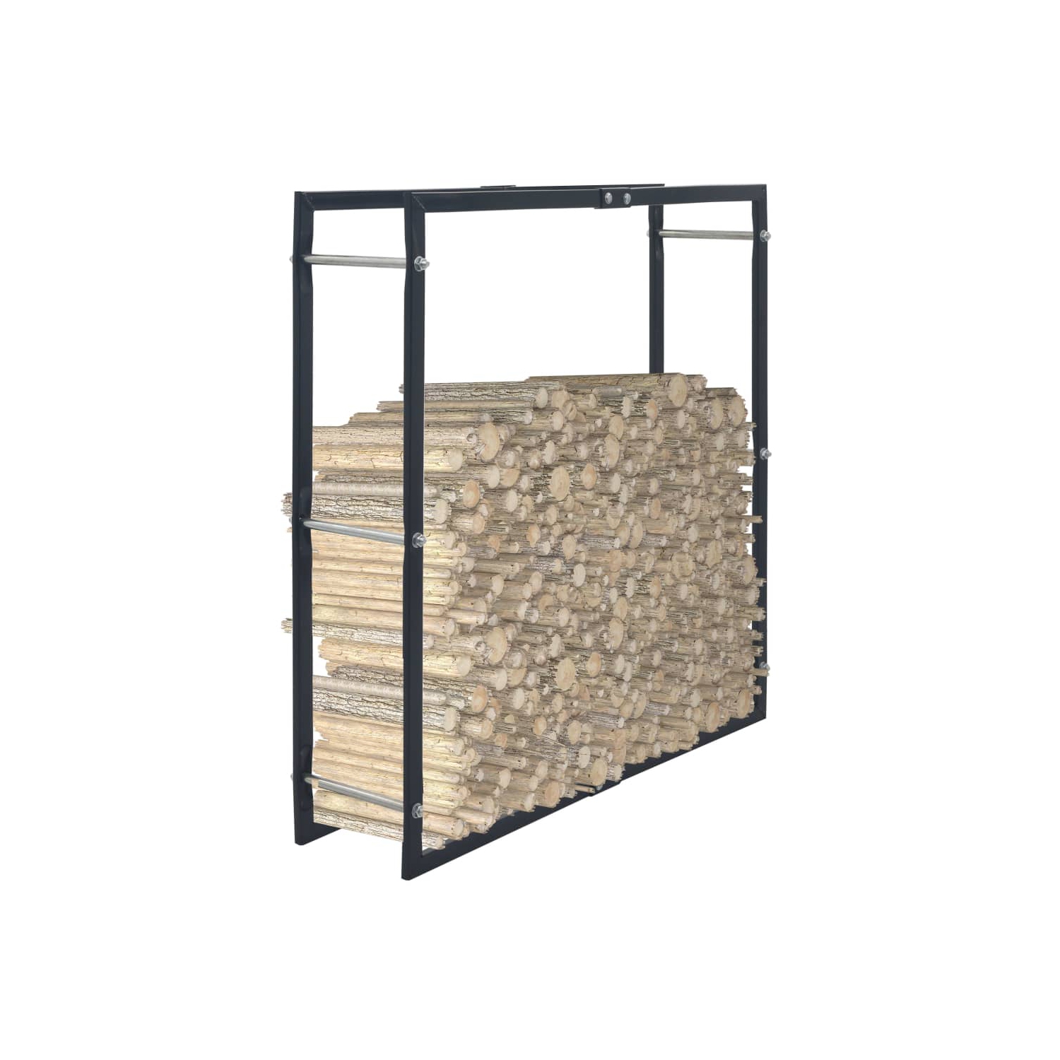 vidaXL Firewood Rack Black 100x25x100 cm Steel
