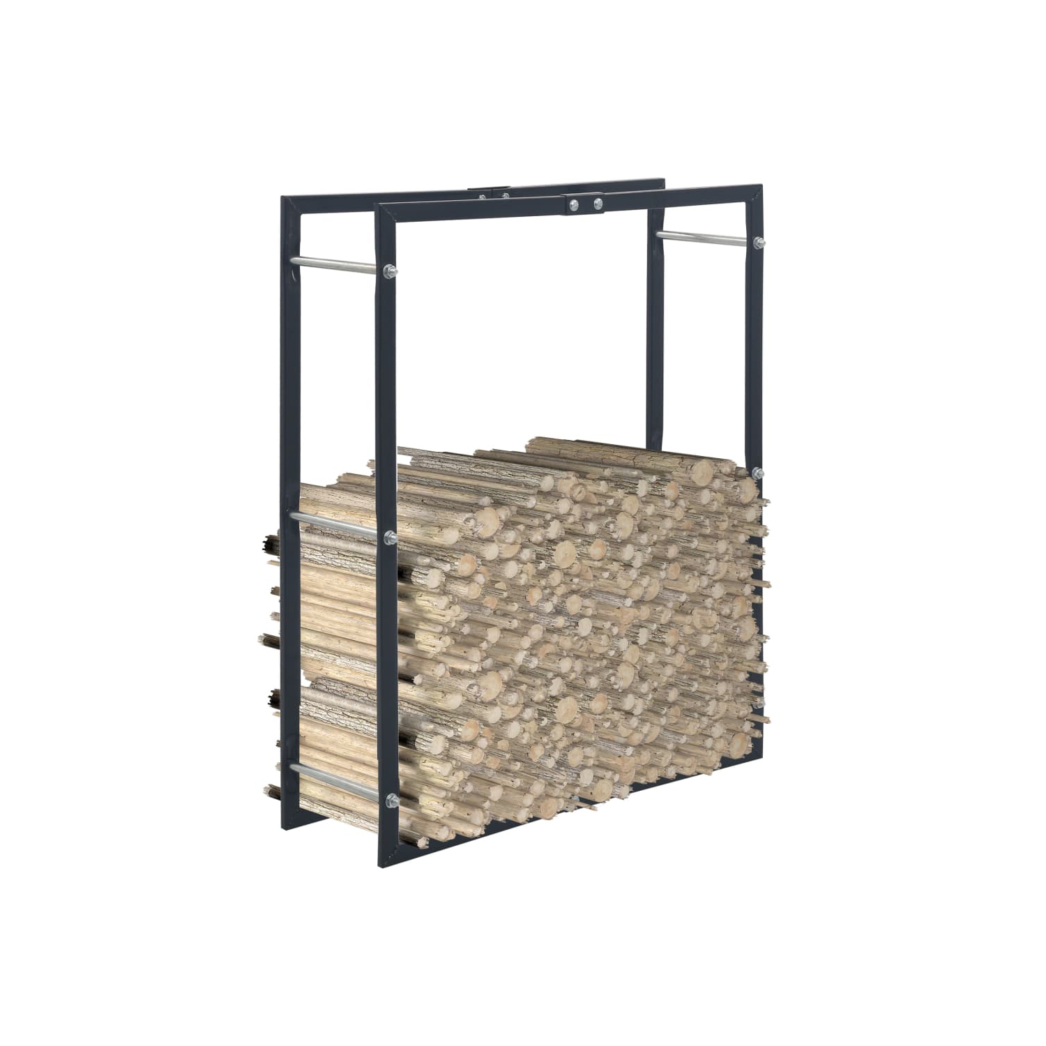 vidaXL Firewood Rack Black 80x25x100 cm Steel