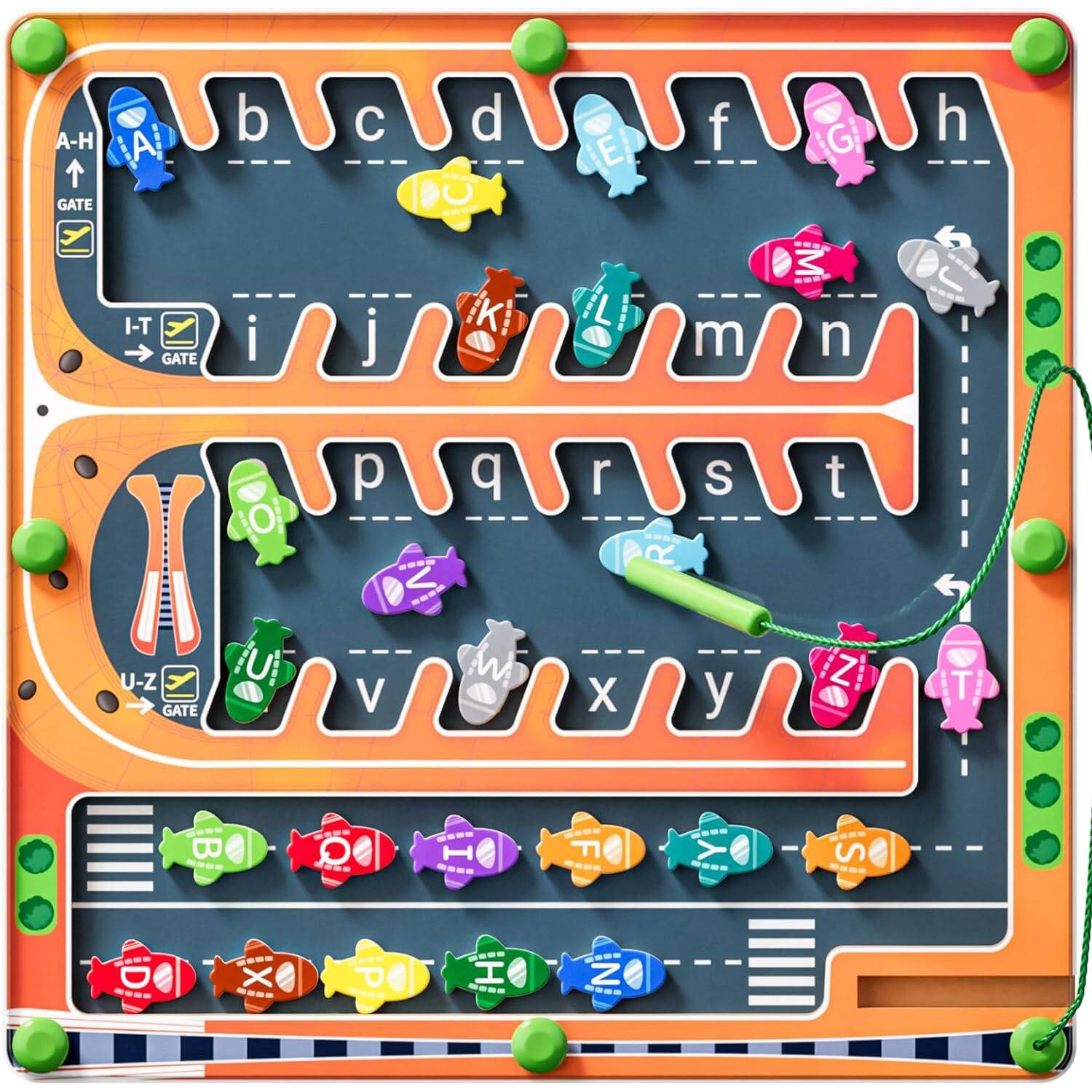 Magnetic Alphabet Wooden Puzzle, Montessori Educational Fine Motor Toy pour jeunes enfants de 3-6 ans